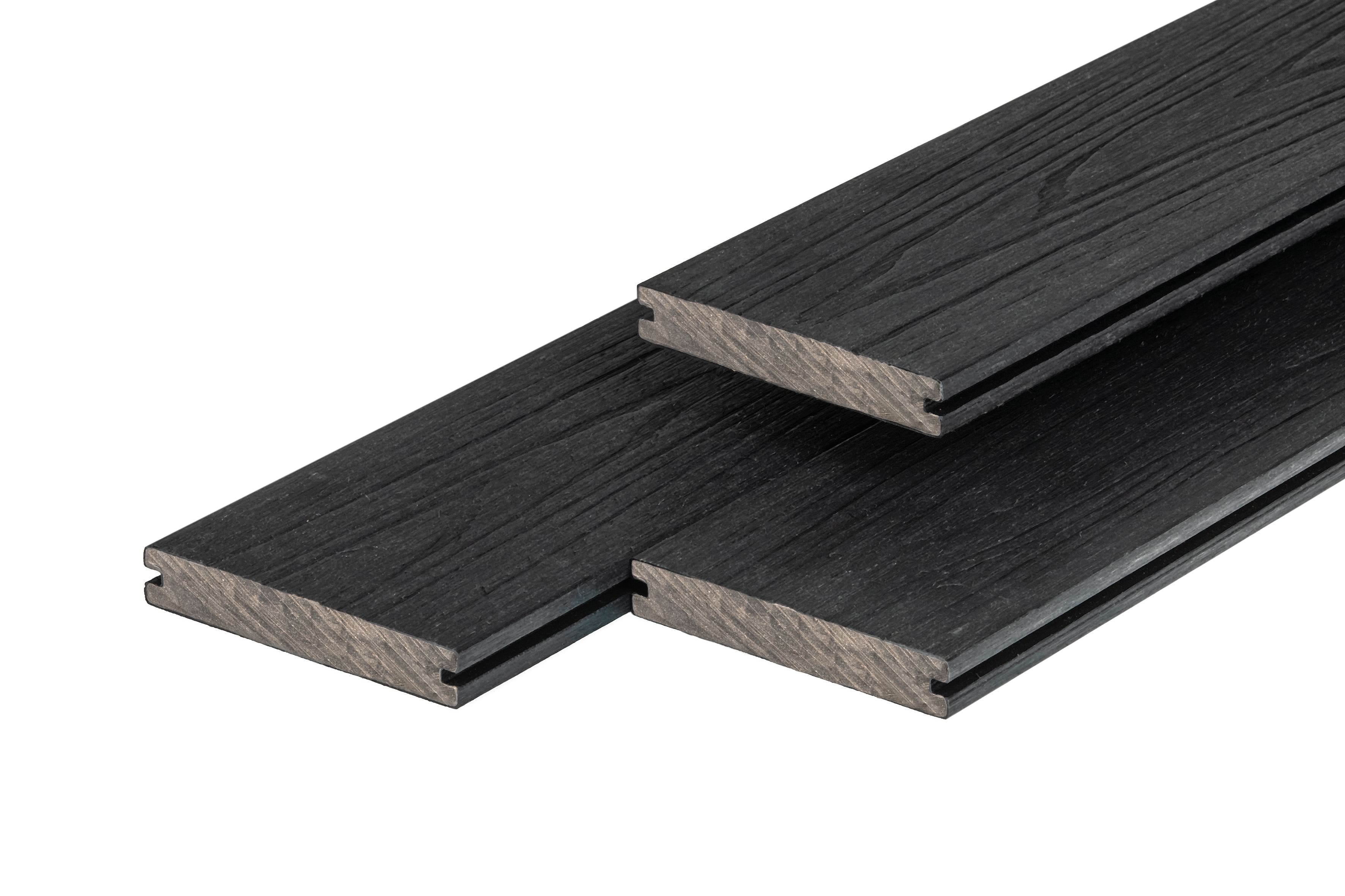 PuraShield vlonderplank composiet - Massief - Voor clips - 500 cm - Zwart