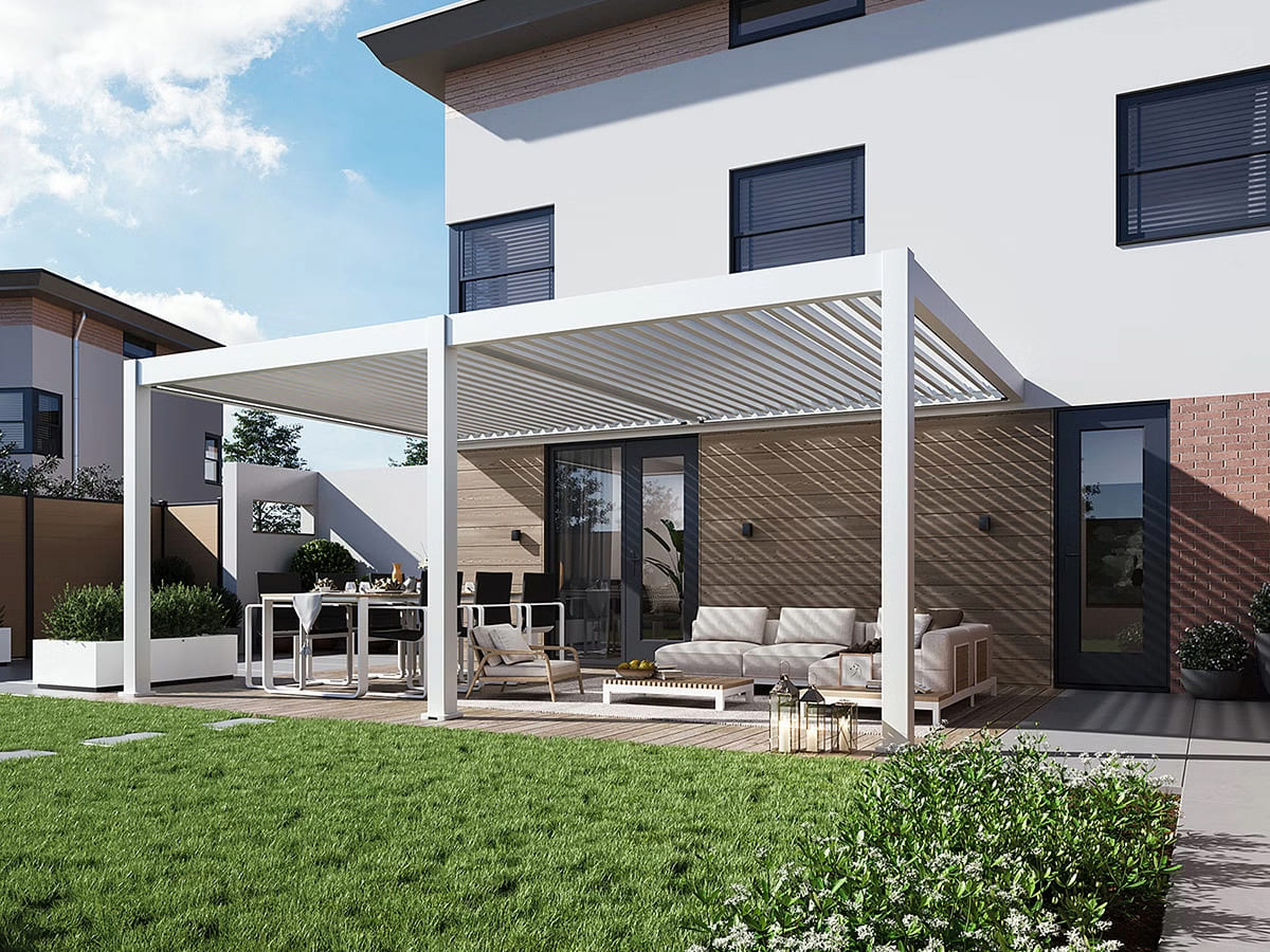 Orion Pemium overkapping - E-LED - Muurbevestiging - 400x600 cm - Wit