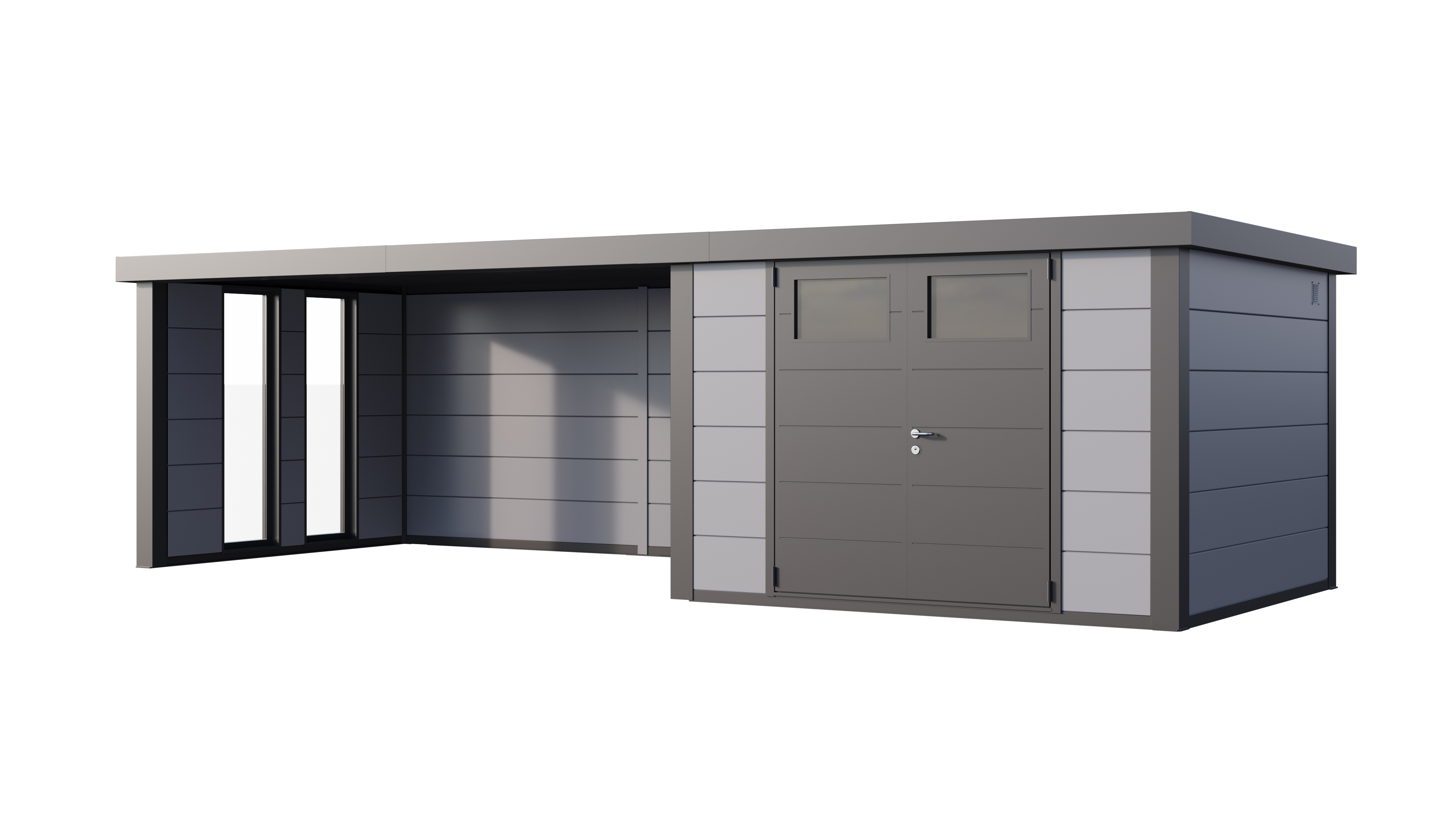 Telluria Classico 3330 tuinhuis inclusief dichte lounge - 792 x 298 cm - wit/antraciet