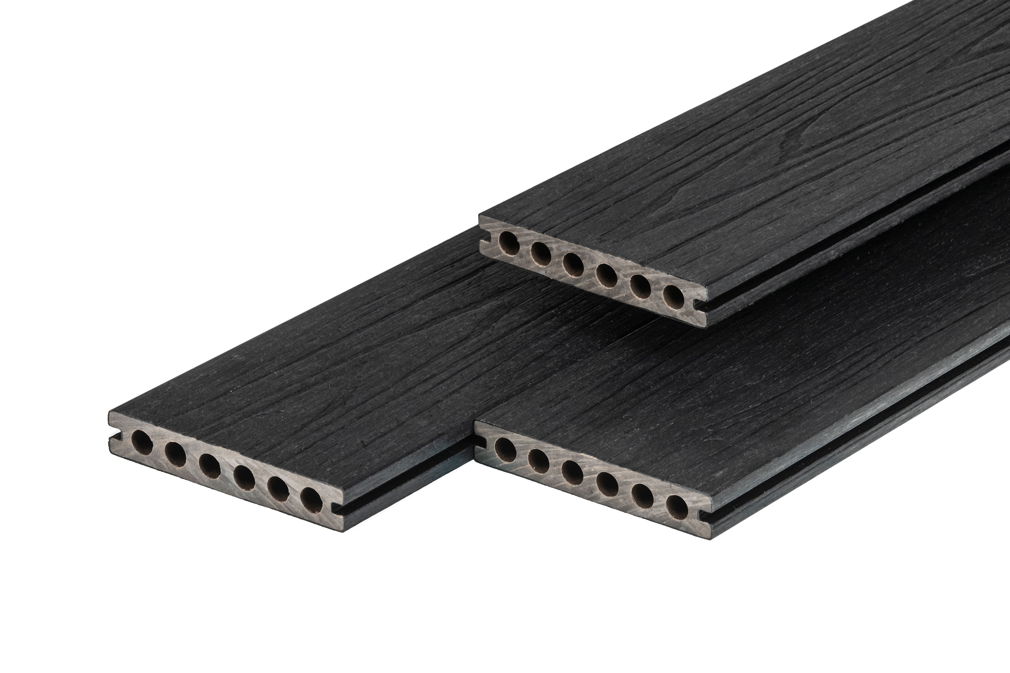 PuraShield vlonderplank composiet - 400 cm - Semi-massief - Voor clips - 13,8 cm breed - Zwart