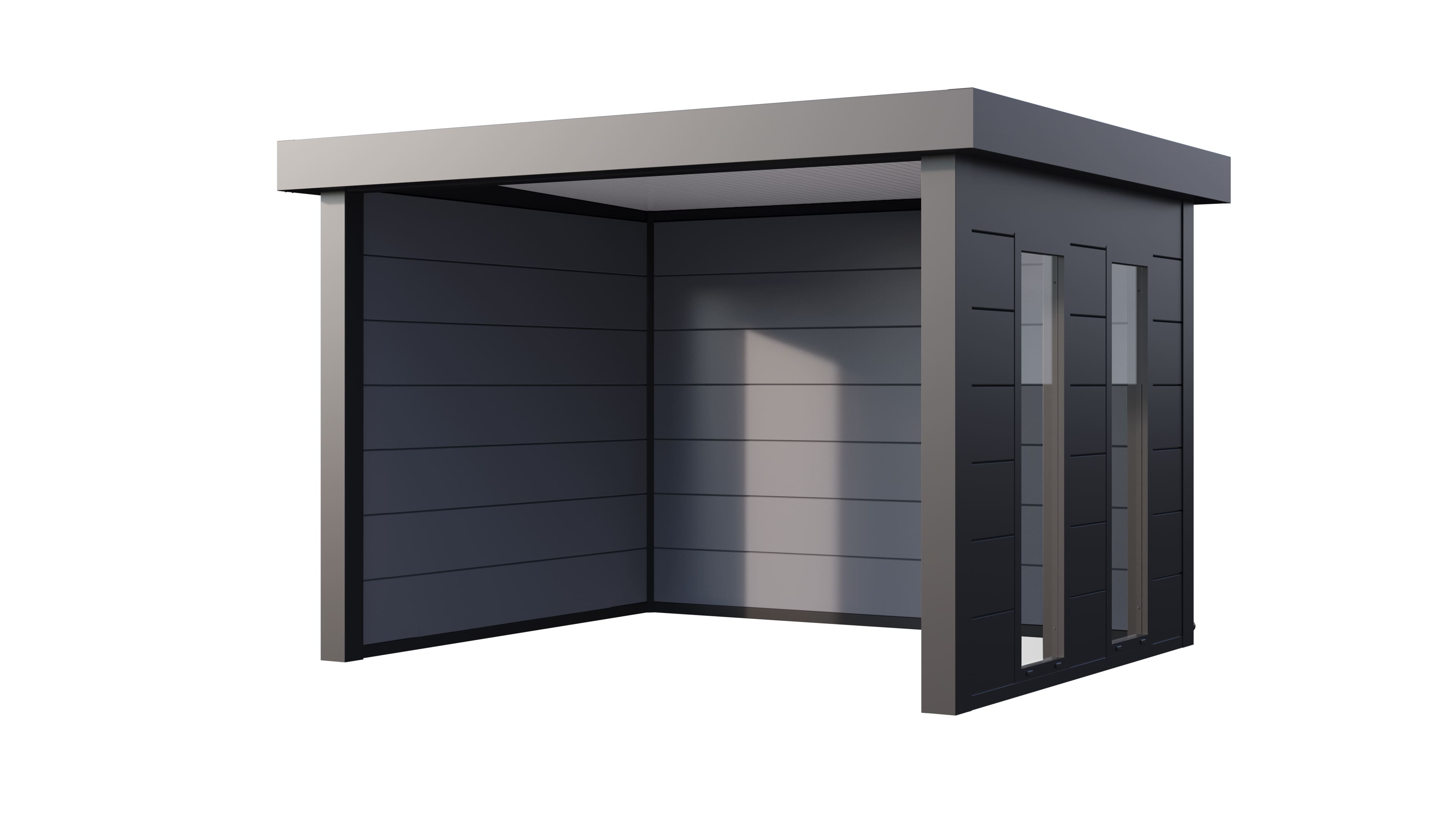 Telluria Singolo 3630 tuinhuis - 358 x 298 cm - antraciet - ramen rechts