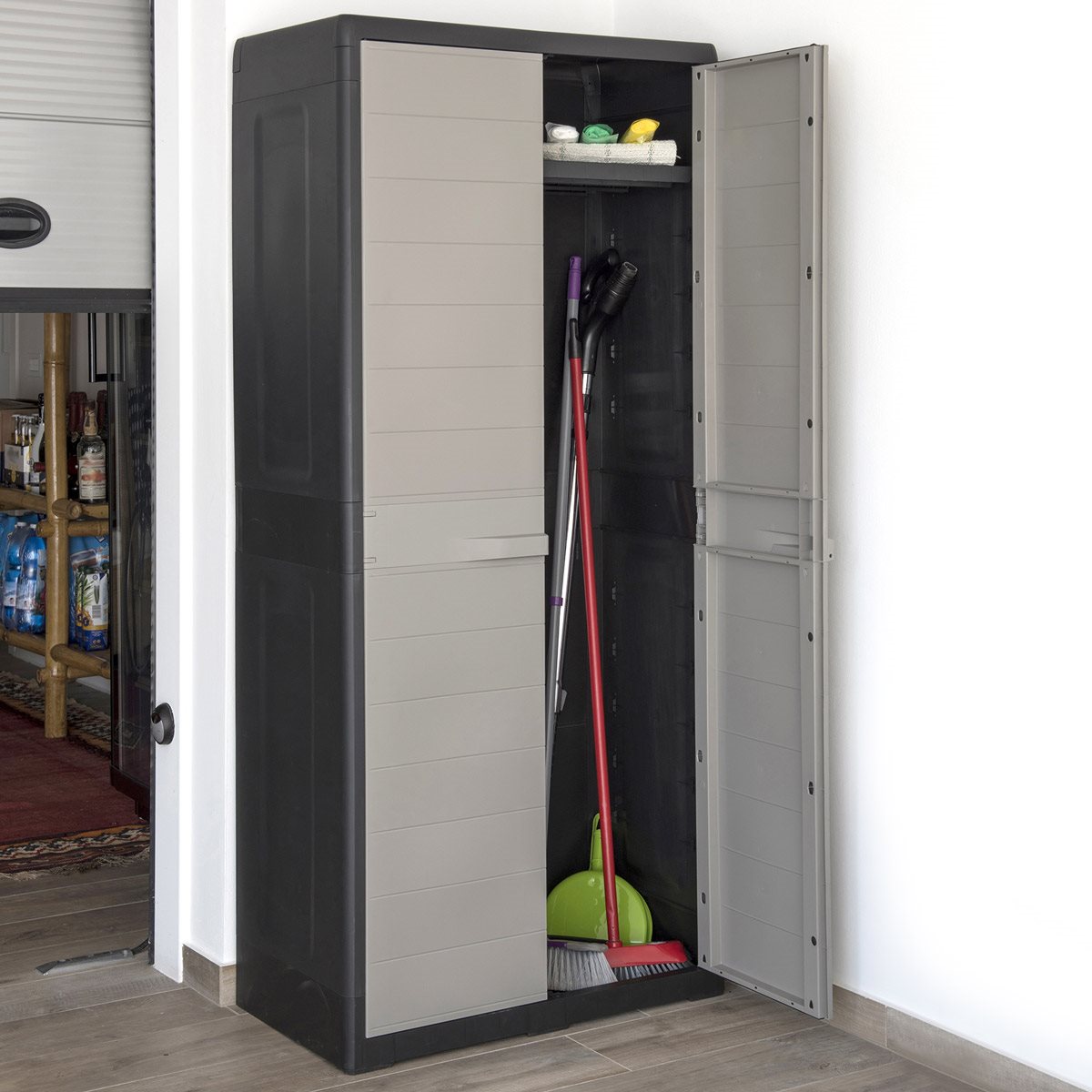 Toomax Elegance XL utility opbergkast hoog - lichtgrijs/antraciet