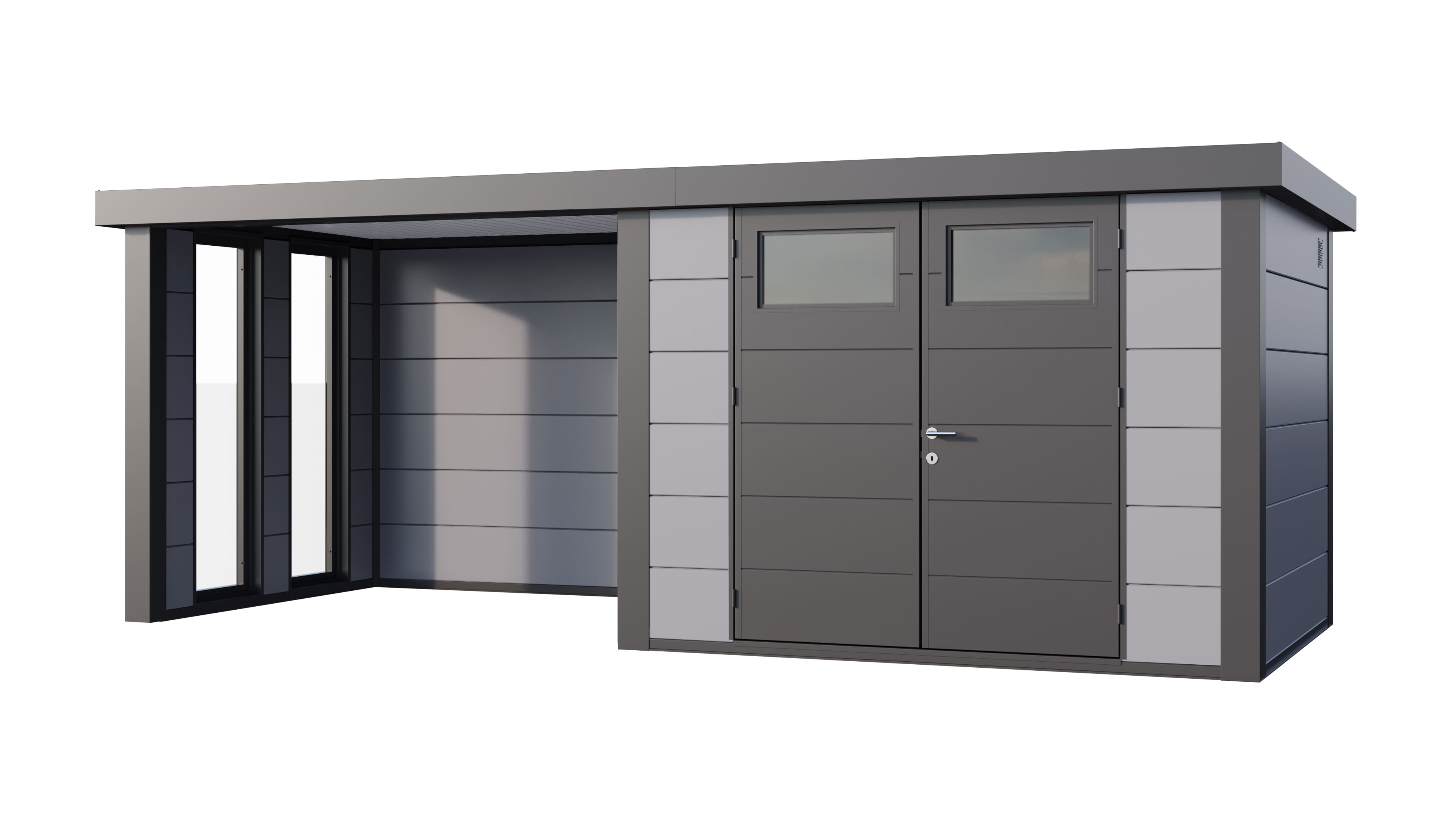 Telluria Classico 3024 tuinhuis inclusief dichte lounge - 582 x 238 cm - lichtgrijs/antraciet