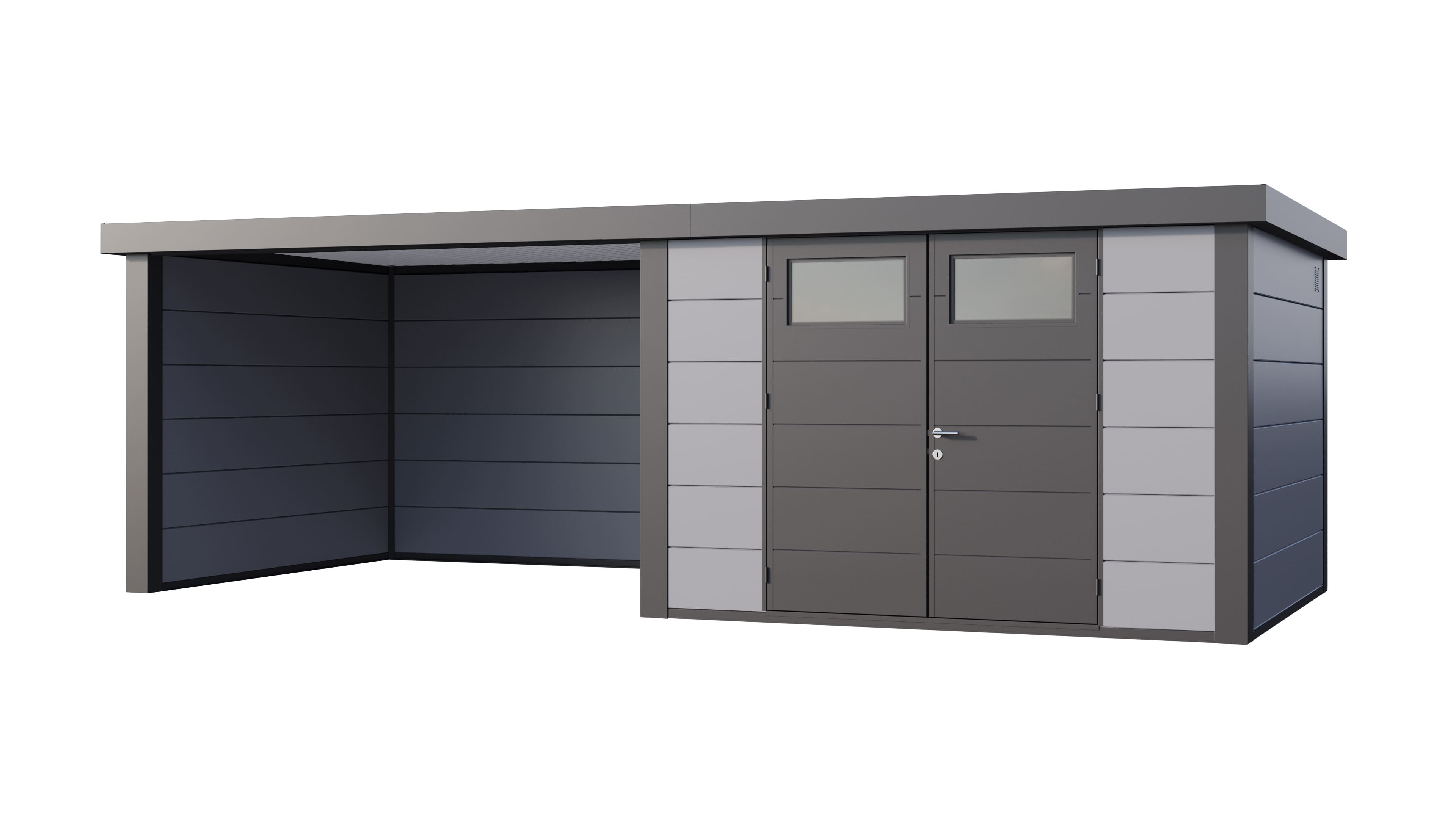 Telluria Classico 3030 tuinhuis inclusief dichte lounge - 642 x 298 cm - lichtgrijs/antraciet