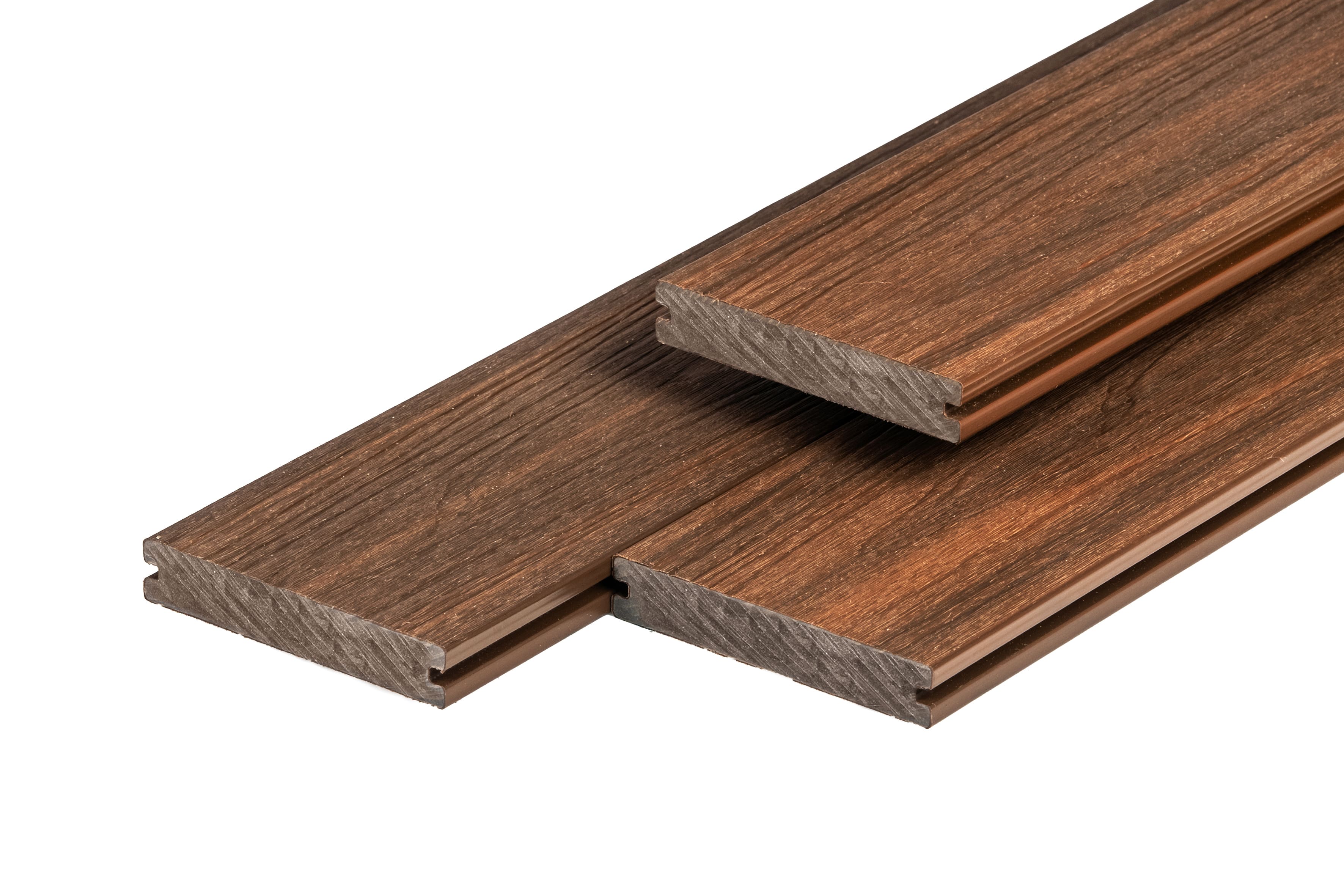 PuraShield vlonderplank composiet - Massief - Voor clips - 400 cm - Donkerbruin