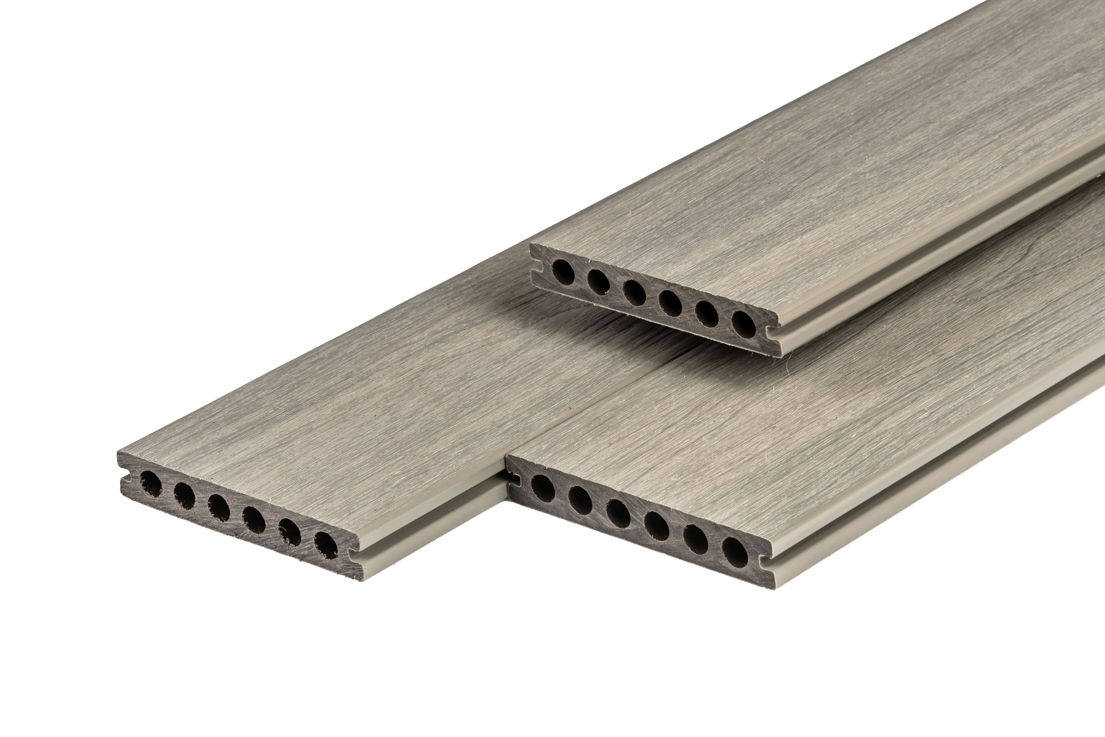 PuraShield vlonderplank composiet - 400 cm - Semi-massief - Voor clips - 13,8 cm breed - Lichtgrijs