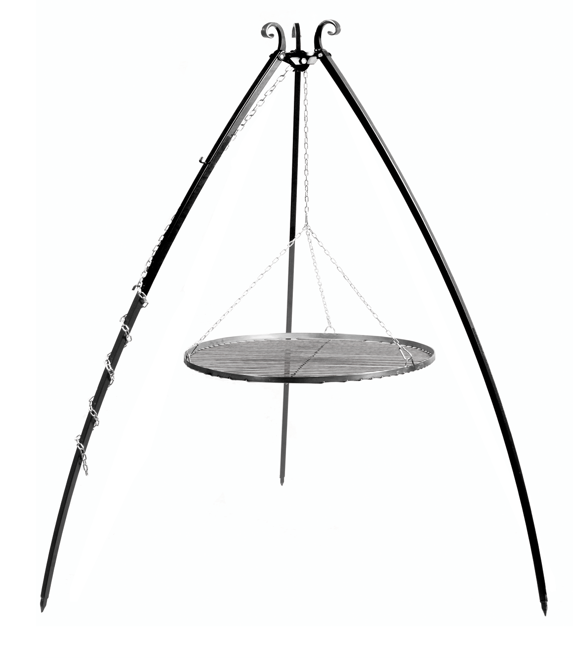 CookKing Driepoot - 200 cm - met grillrooster Ø80 cm - zwart staal CookKing Driepoot - 200 cm - met grillrooster Ø80 cm - zwart staal