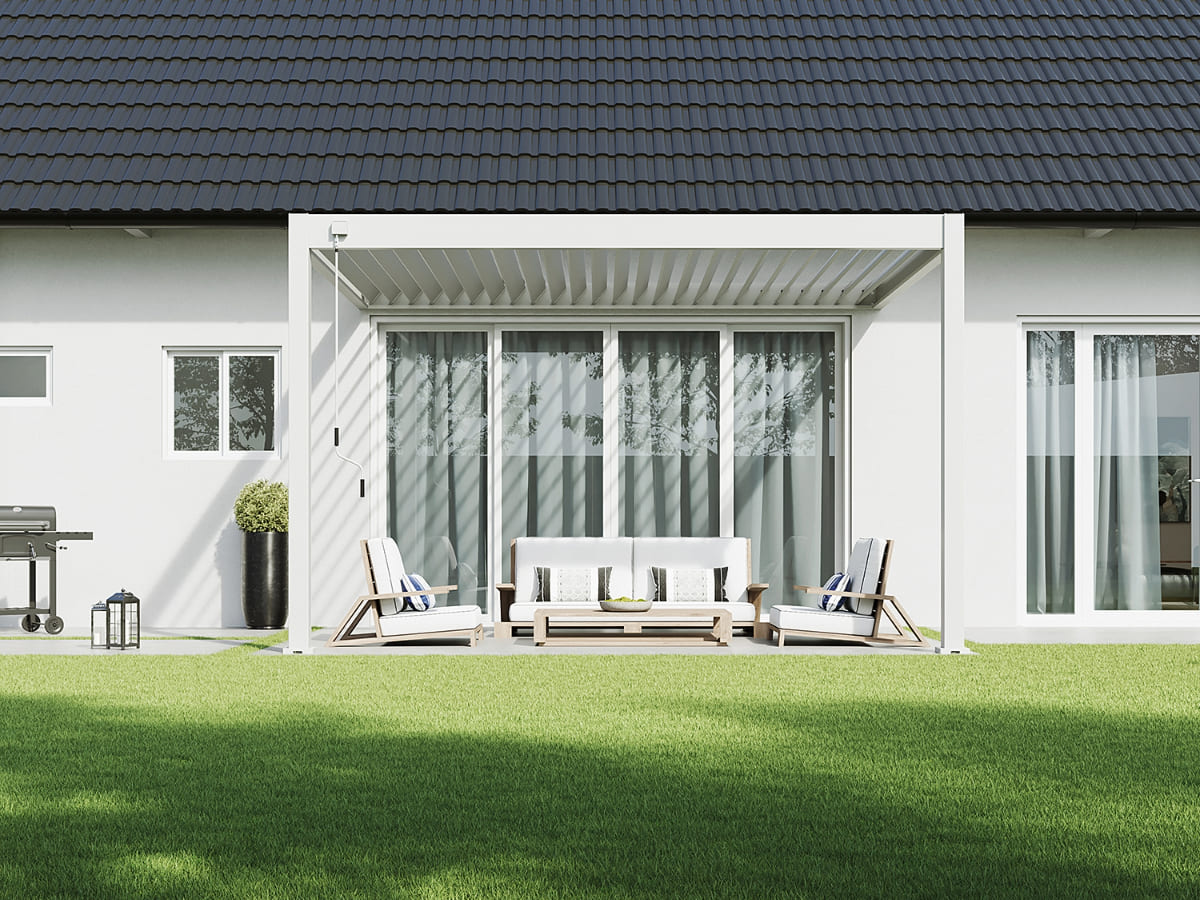 Orion Deluxe overkapping - Muurbevestiging - 300x400 cm - Wit