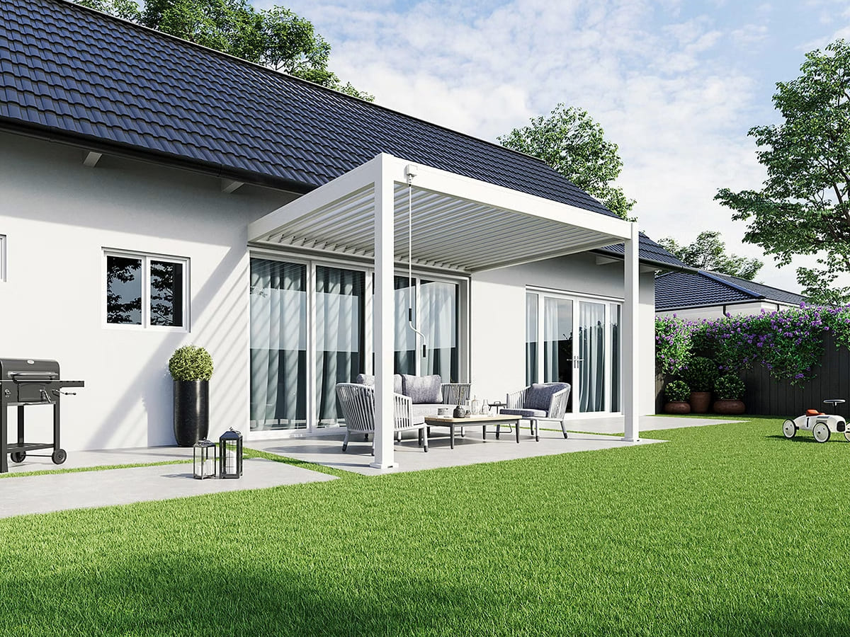  Orion Deluxe overkapping - Muurbevestiging - 300x360 cm - Wit