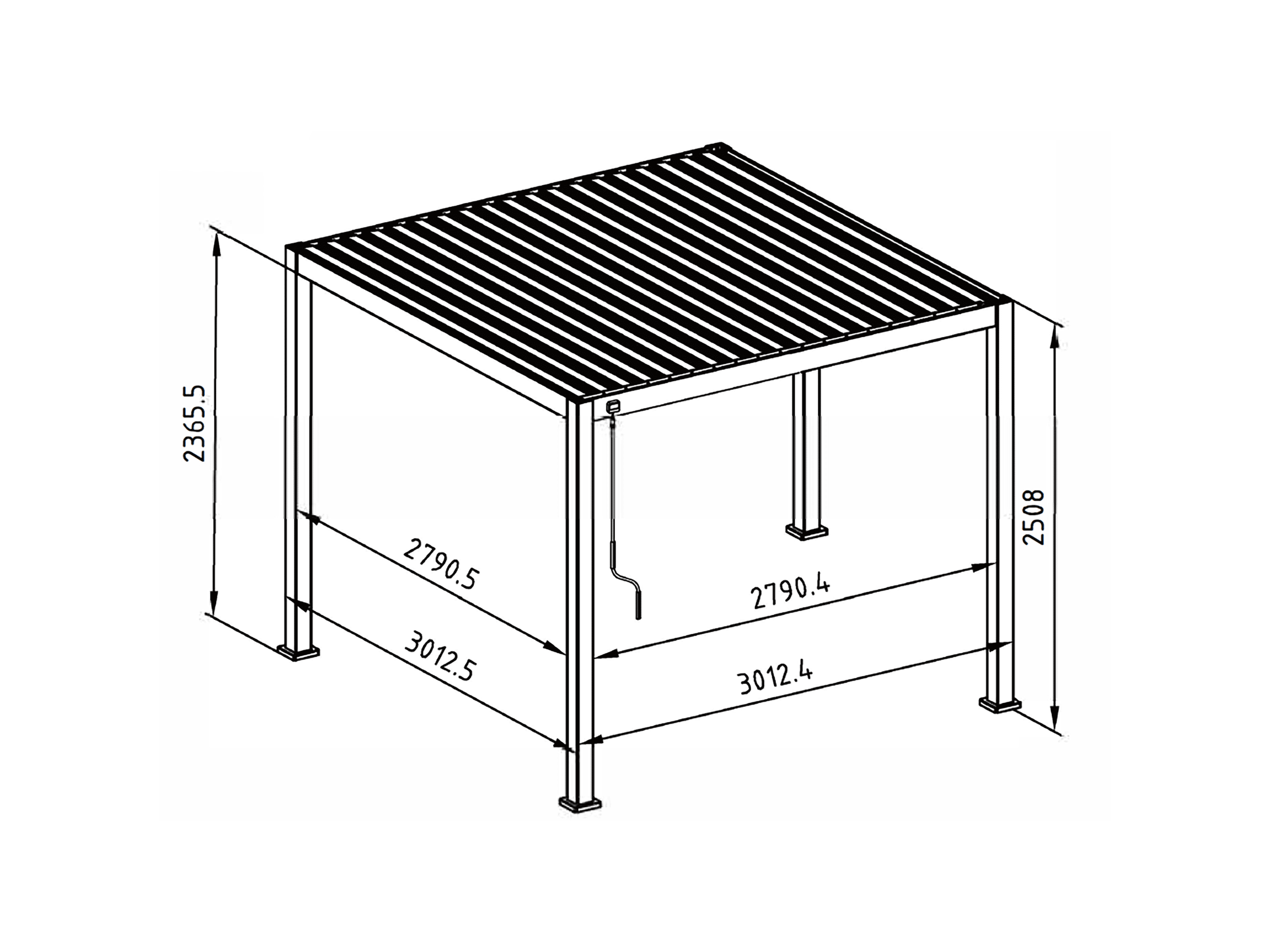 Mirador Classic overkapping - 300x300cm - antraciet