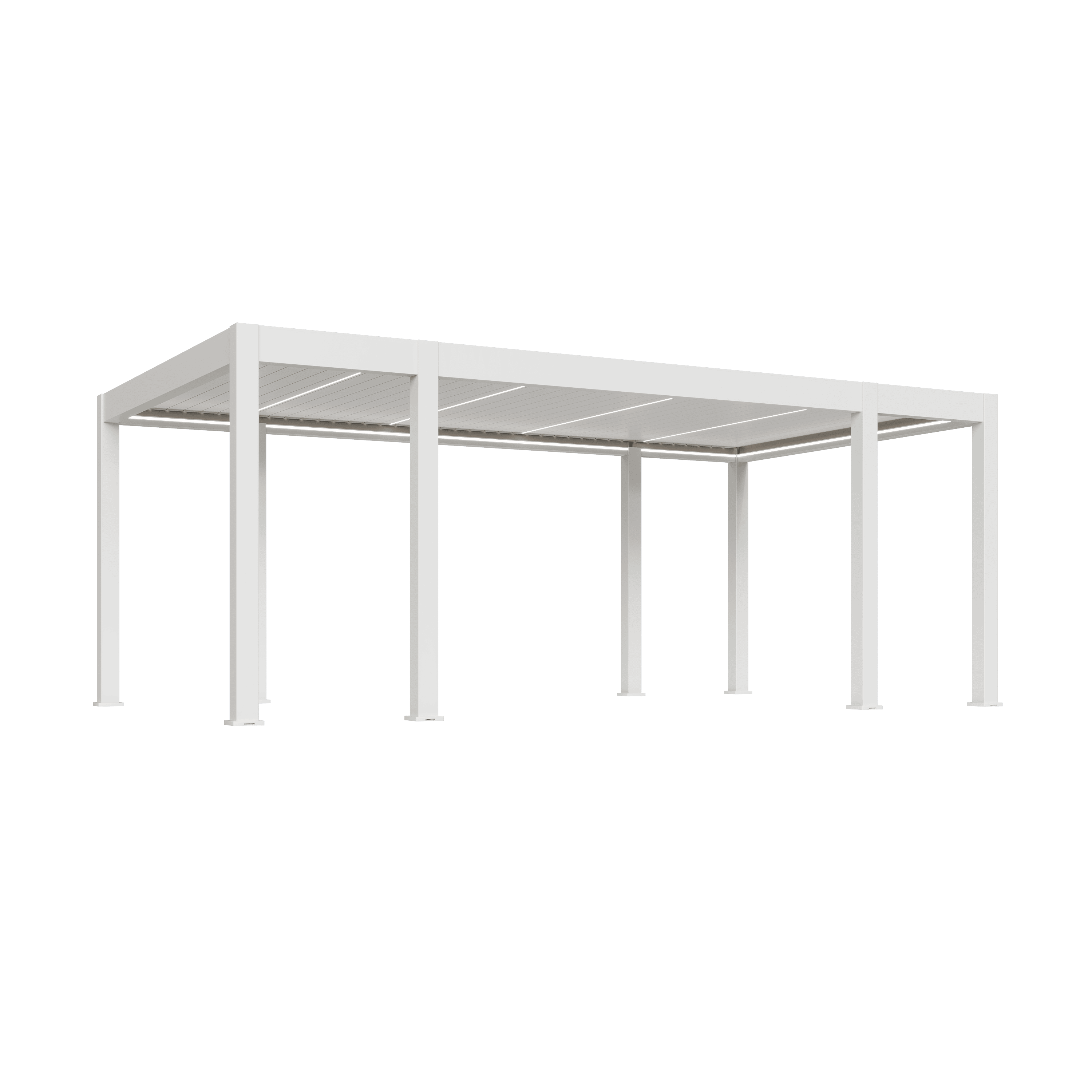 Orion Prestige overkapping - E-LED - 360x657 cm - Wit - Met elektrisch lamellendak en LED