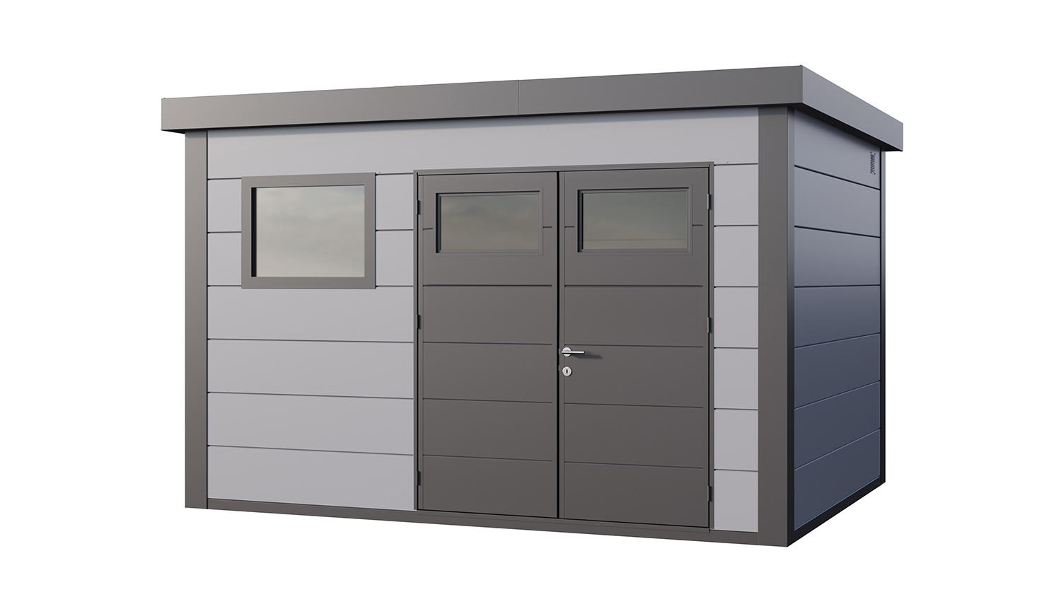 Telluria Classico plus 3930 metalen tuinhuis - 388 x 298 cm - lichtgrijs/antraciet