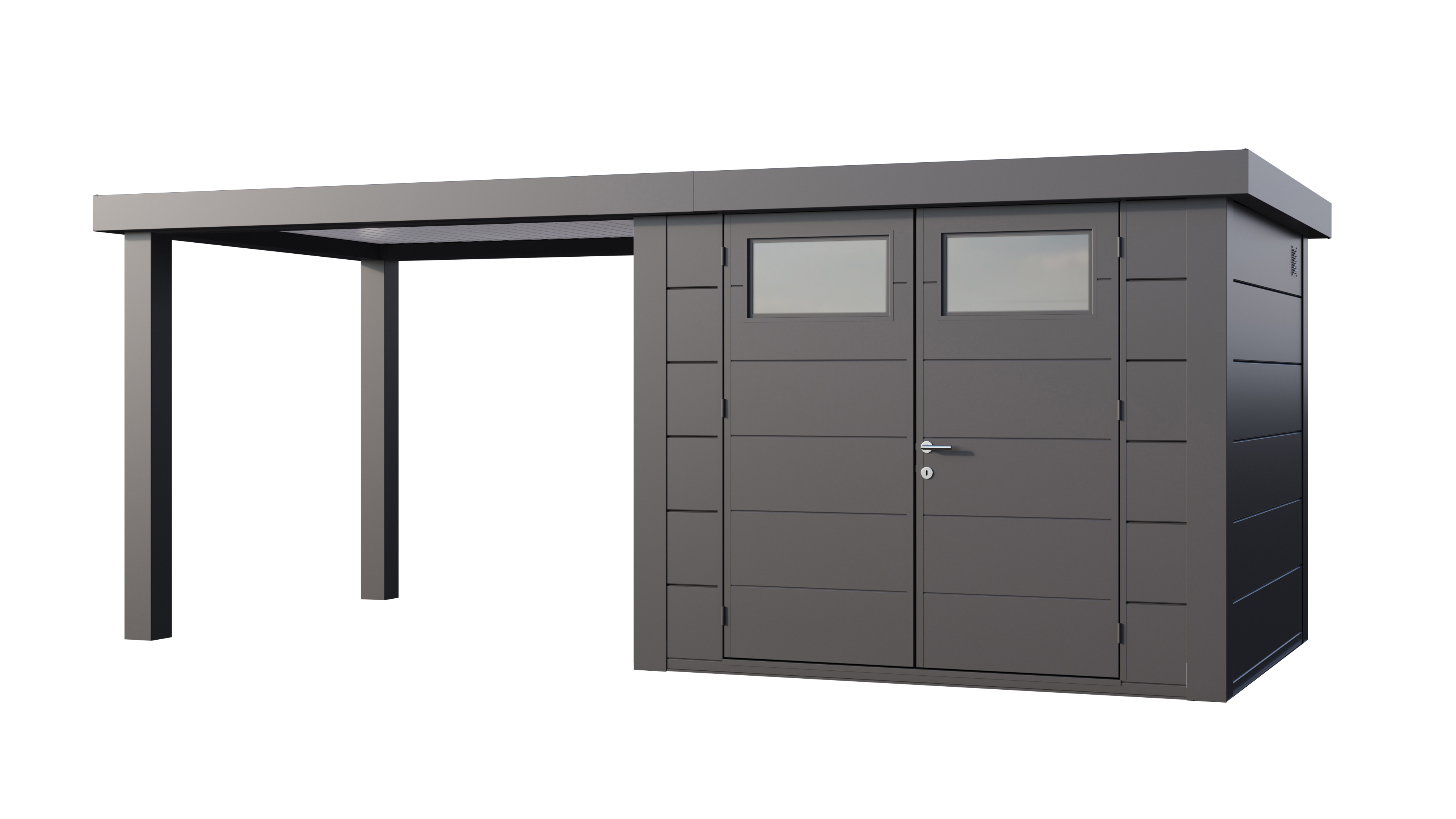 Telluria Classico 2724 tuinhuis inclusief open lounge - 552 x 238 cm - antraciet