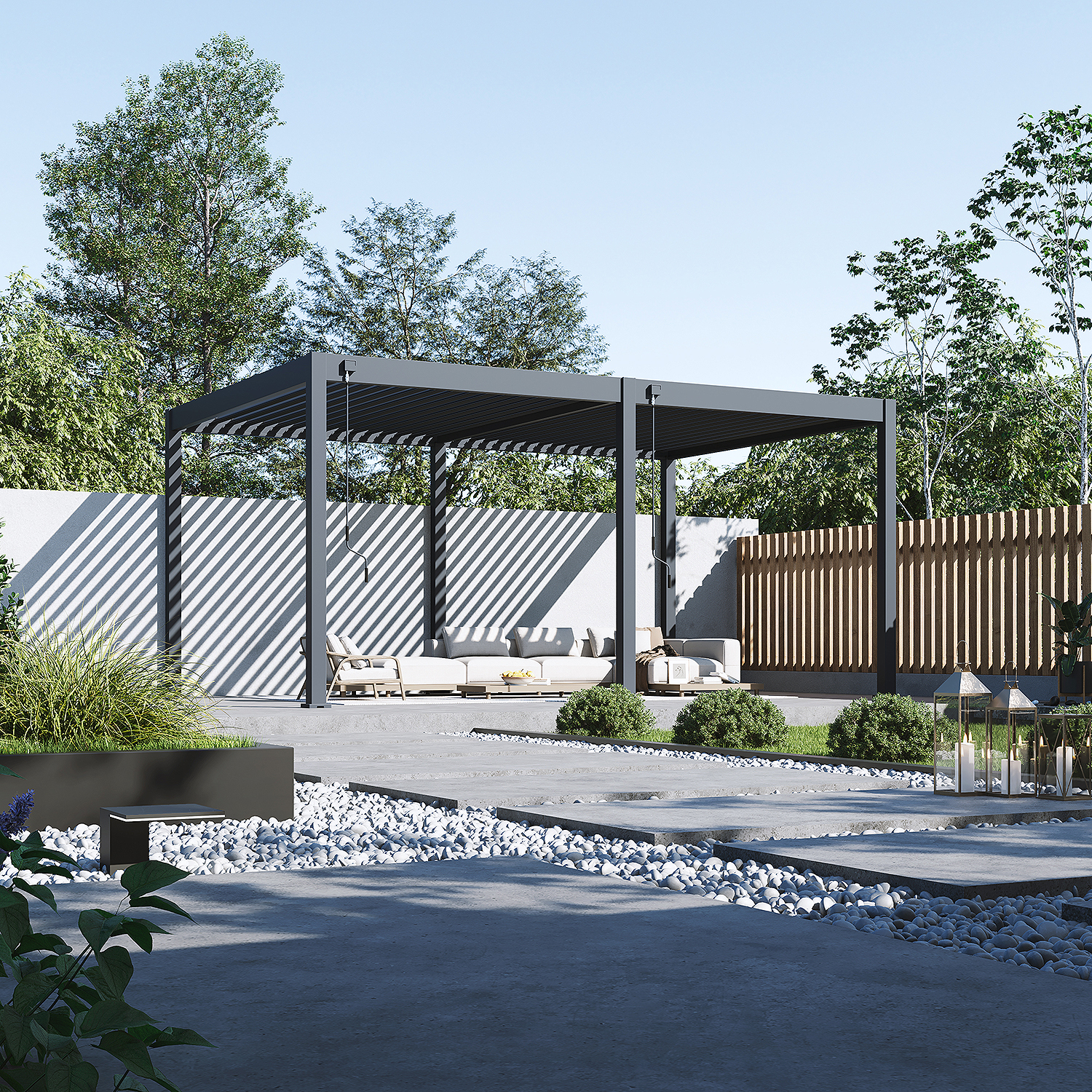 Orion Deluxe overkapping - Muurbevestiging - 360x530 cm - Antraciet