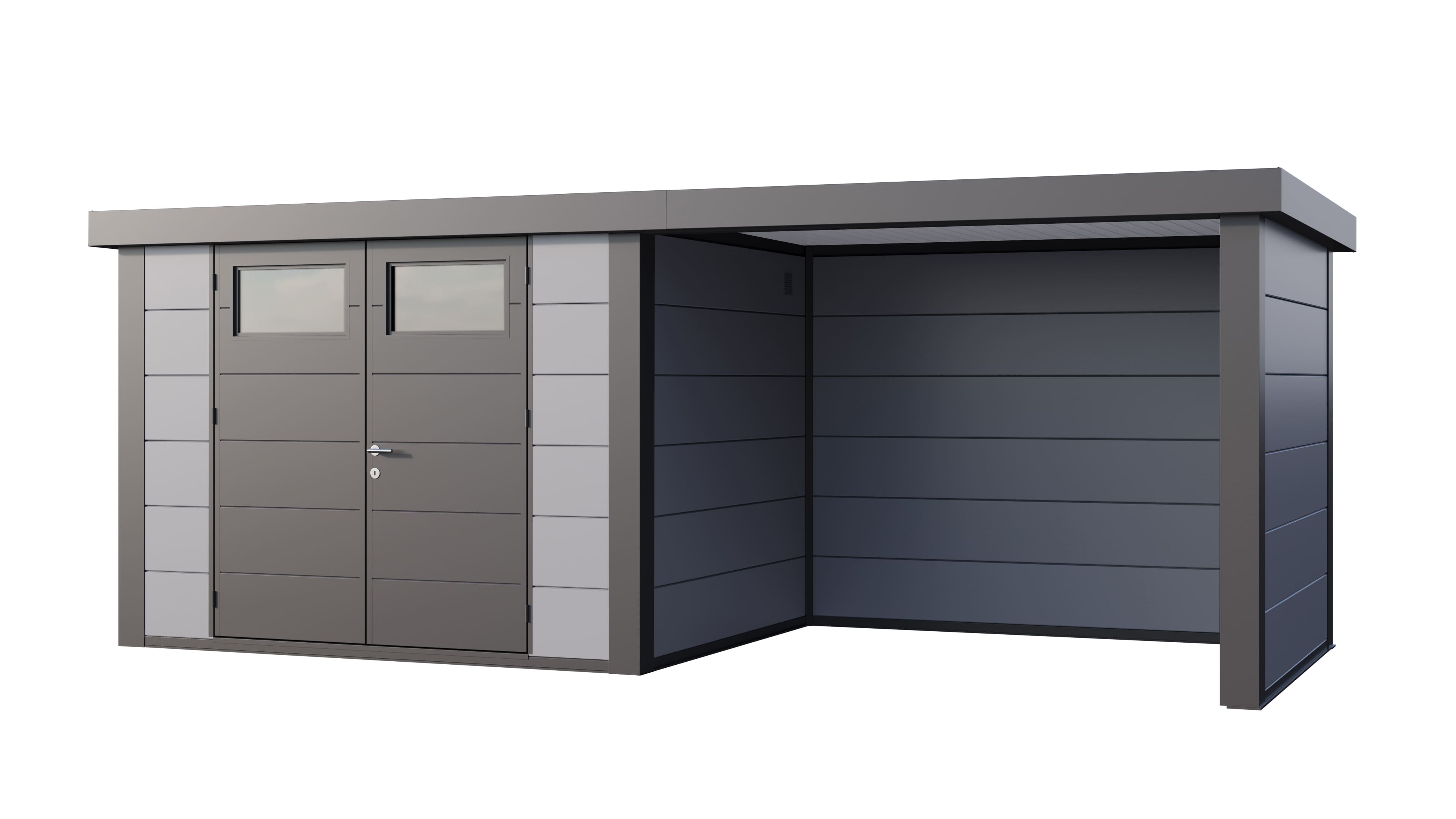 Telluria Classico 3024 tuinhuis inclusief dichte lounge - 582 x 238 cm - lichtgrijs/antraciet