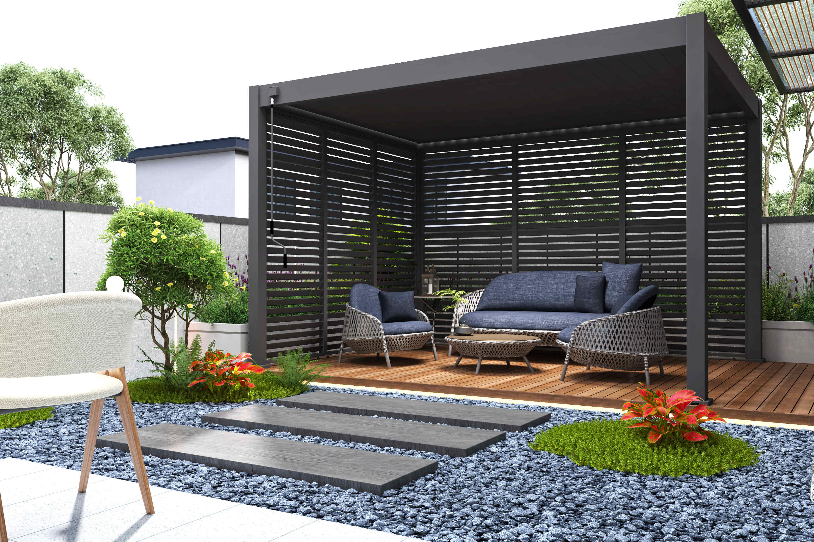 Orion shutterpaneel - Kantelbaar - Horizontaal - 123 cm - Voor 4 meter zijkant - Antraciet