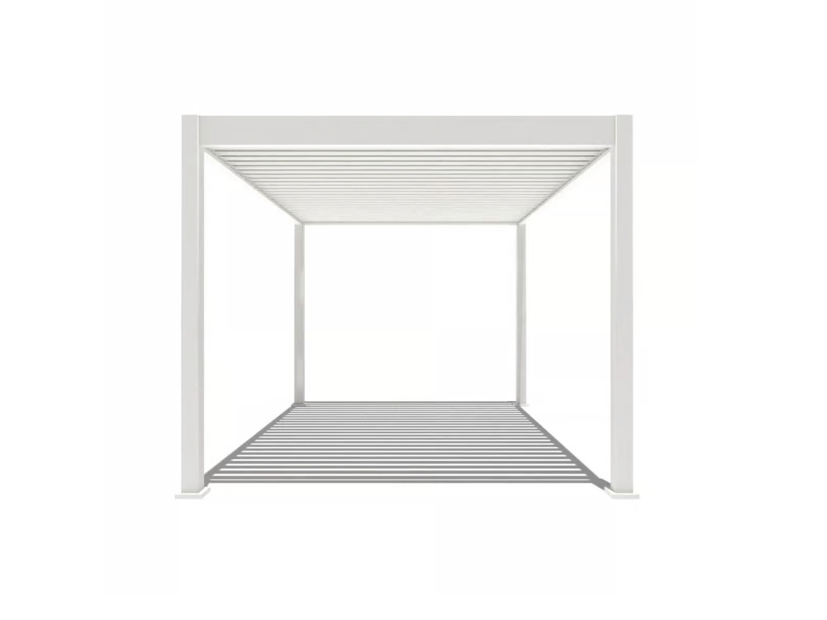 Orion Deluxe overkapping - E-LED - 300x400 cm - Wit - met elektrisch lamellendak en LED 