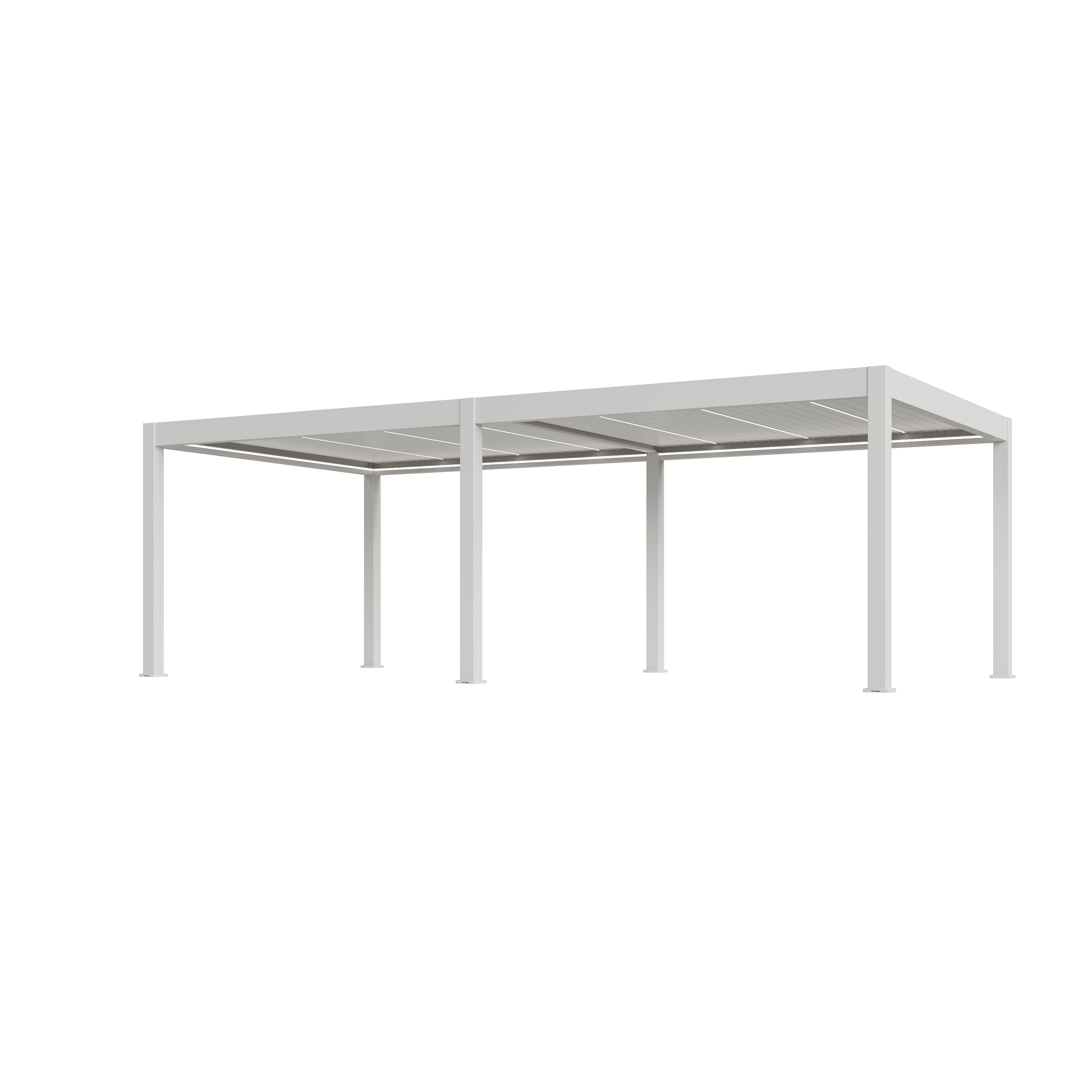 Orion Prestige overkapping - E-LED - 400x800 cm - Wit - Met elektrisch lamellendak en LED