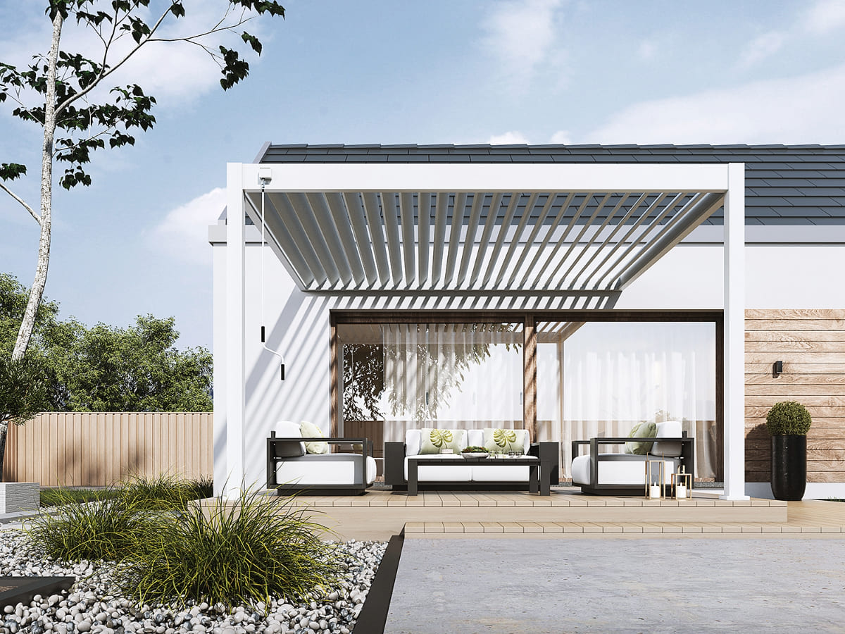 Orion Deluxe overkapping - Muurbevestiging - 360x400 cm - Wit