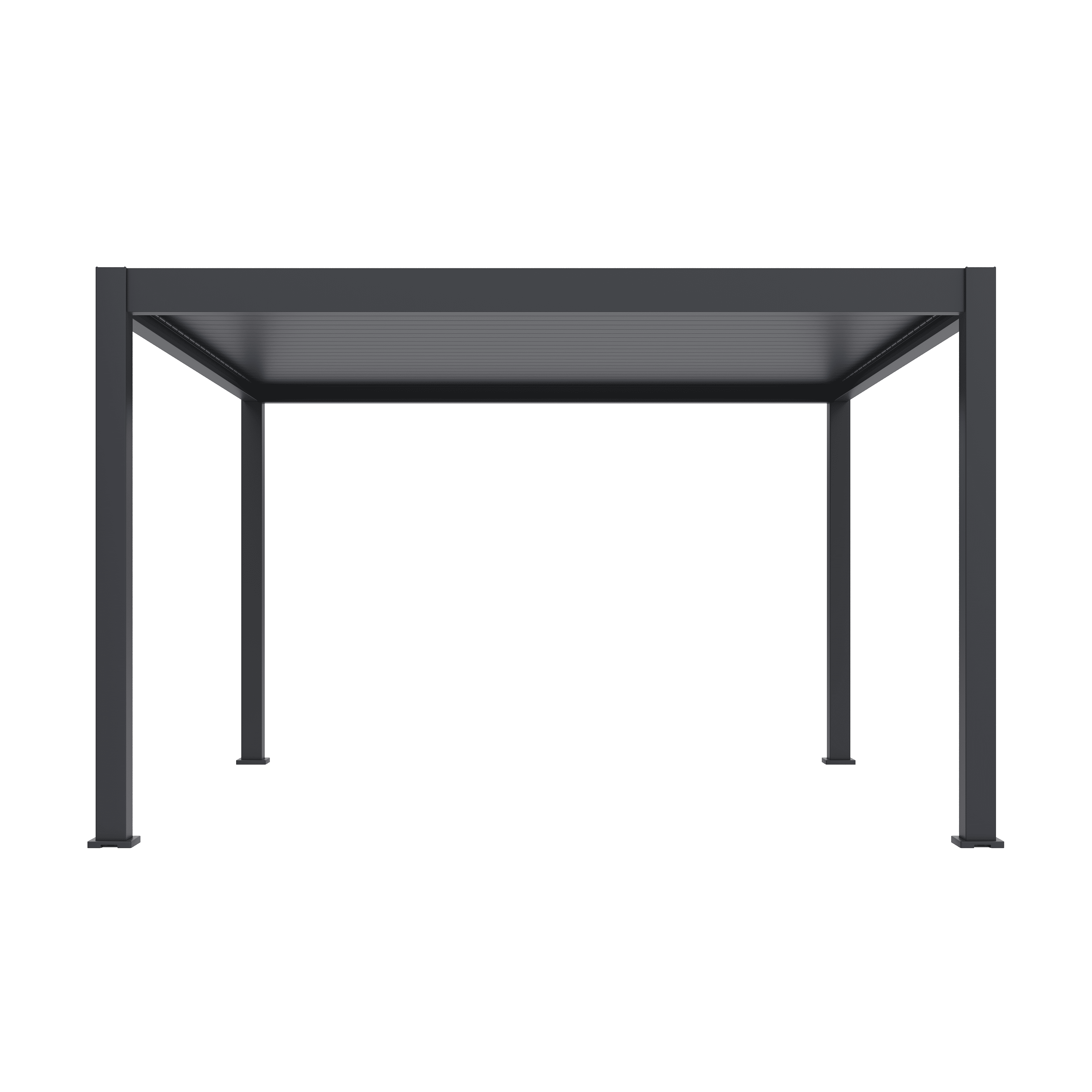 Orion Premium overkapping - E-LED - 400x400 cm - Antraciet - met elektrisch lamellendak en LED