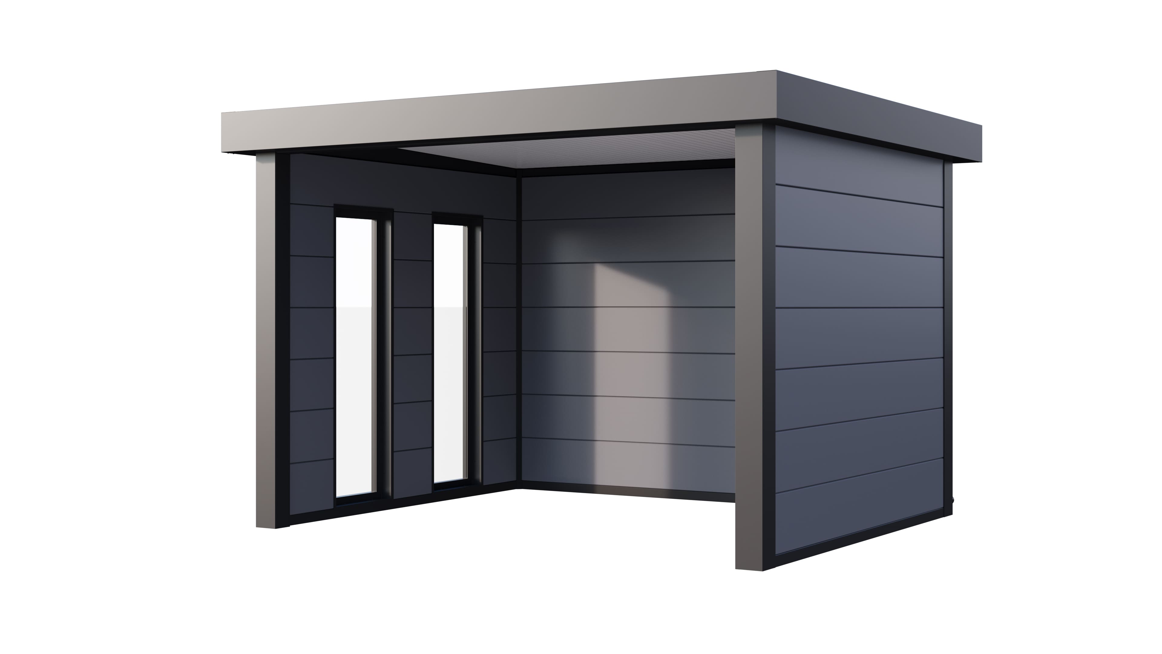 Telluria Singolo 3630 tuinhuis - 358 x 298 cm - lichtgrijs - ramen links