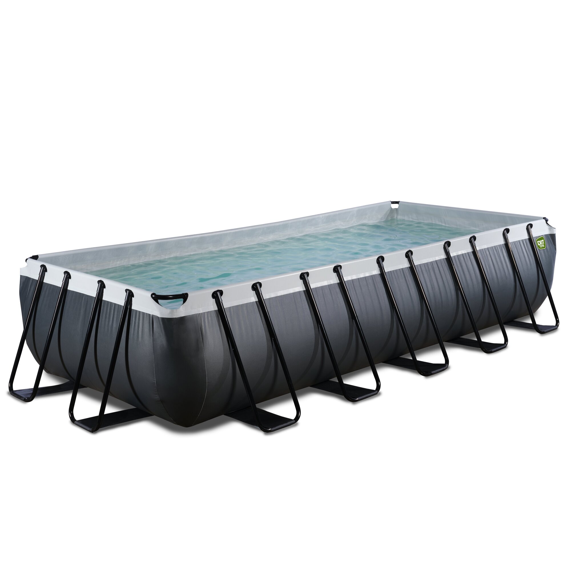 EXIT Black Leather zwembad 540 x 250 x 100 cm met zandfilterpomp en trap EXIT Black Leather zwembad 540 x 250 x 100 cm met zandfilterpomp en trap