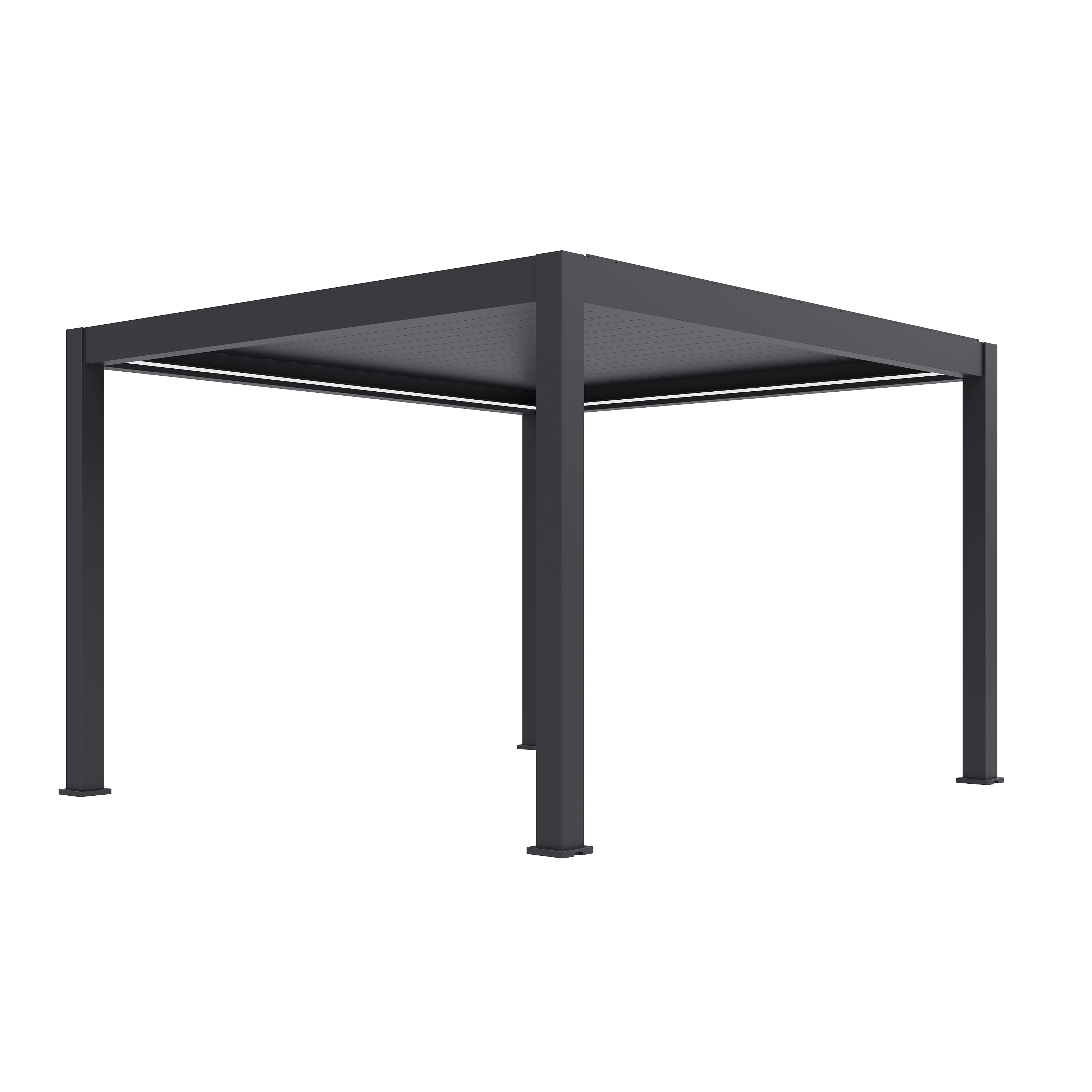 Orion Prestige overkapping - E-LED met elektrisch lamellendak en LED verlichting - 360x400 cm - Antraciet