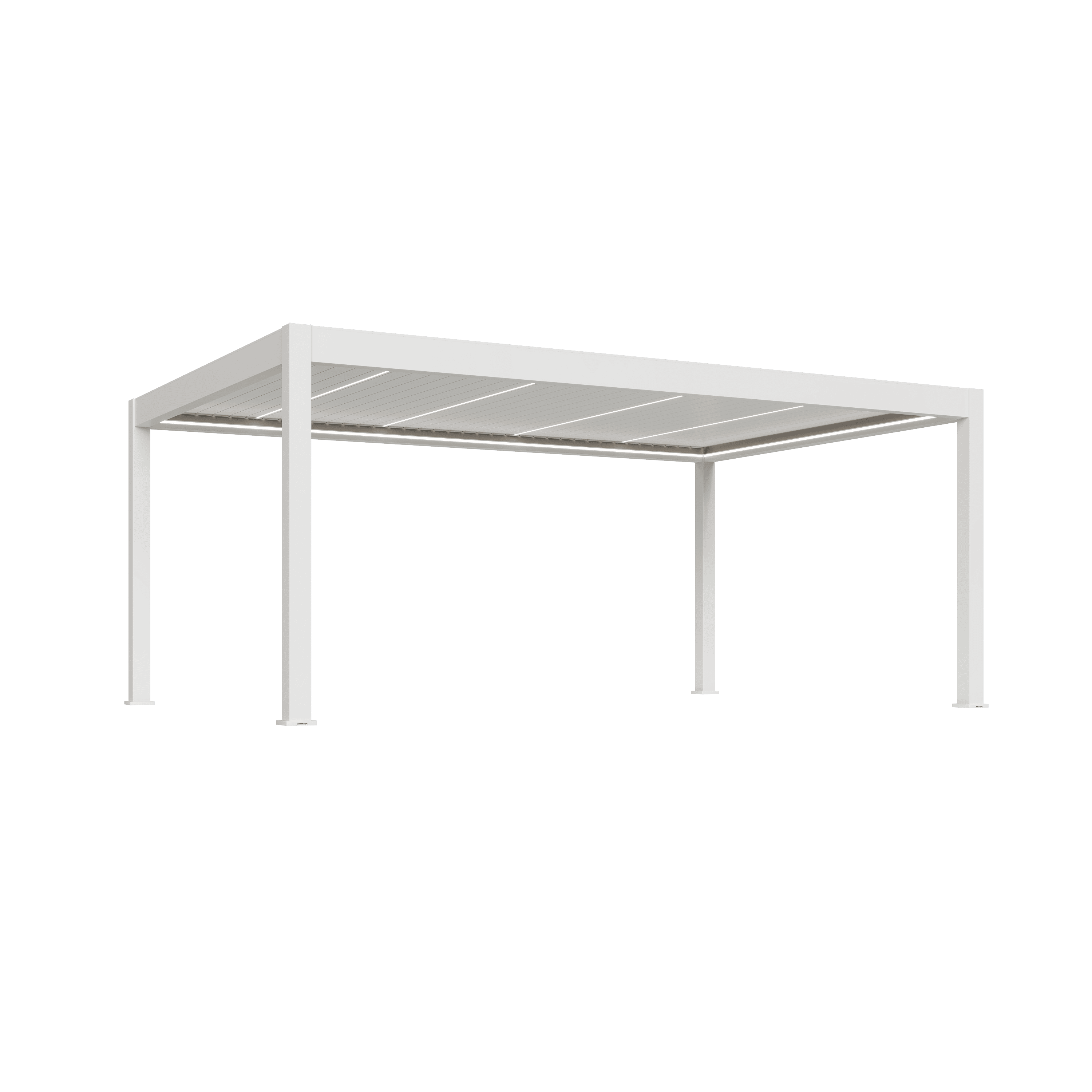 Orion Prestige overkapping - E-LED - 360x600 cm - Wit - Met elektrisch lamellendak en LED