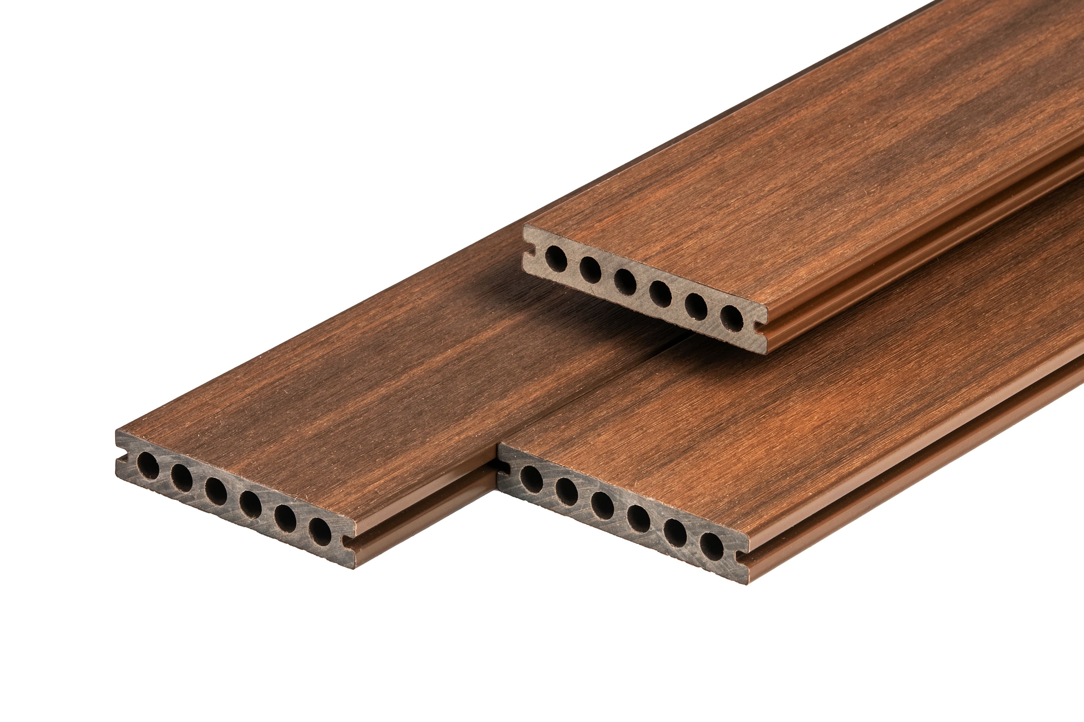 PuraShield vlonderplank composiet - 300 cm - Semi-massief - Voor clips - 13,8 cm breed - Donkerbruin