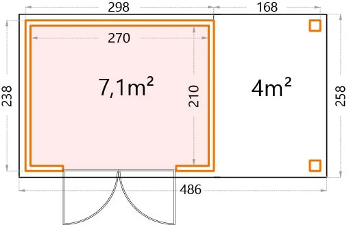 Telluria Classico 3024 tuinhuis inclusief open lounge - 466 x 238 cm - antraciet