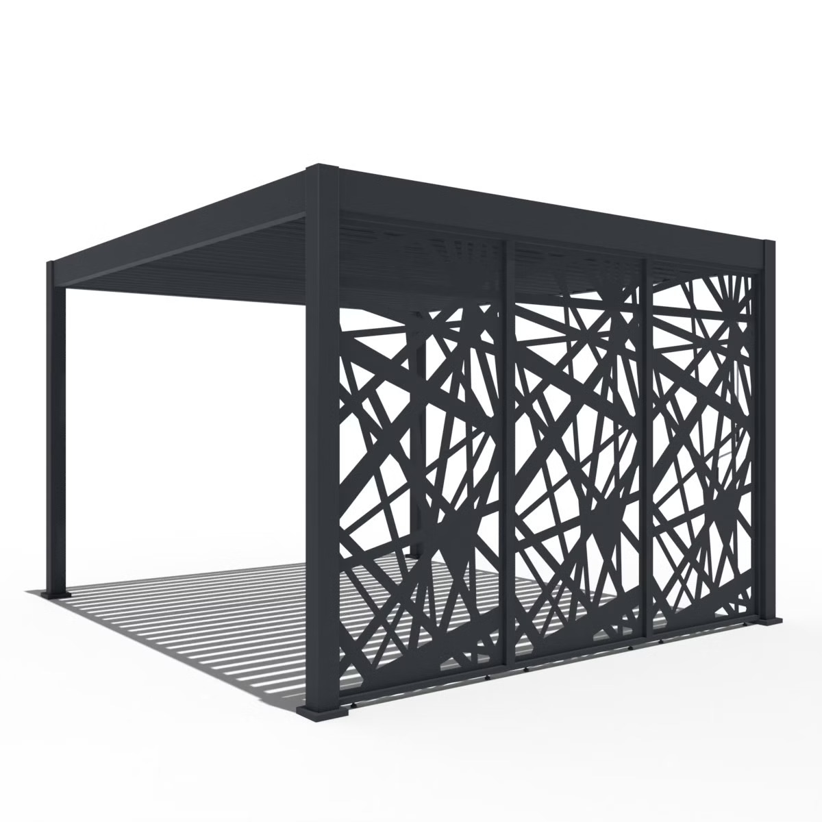 Orion shutterpaneel - Vast - abstract-design - 113 cm - Voor 3,6 meter zijkant - Antraciet