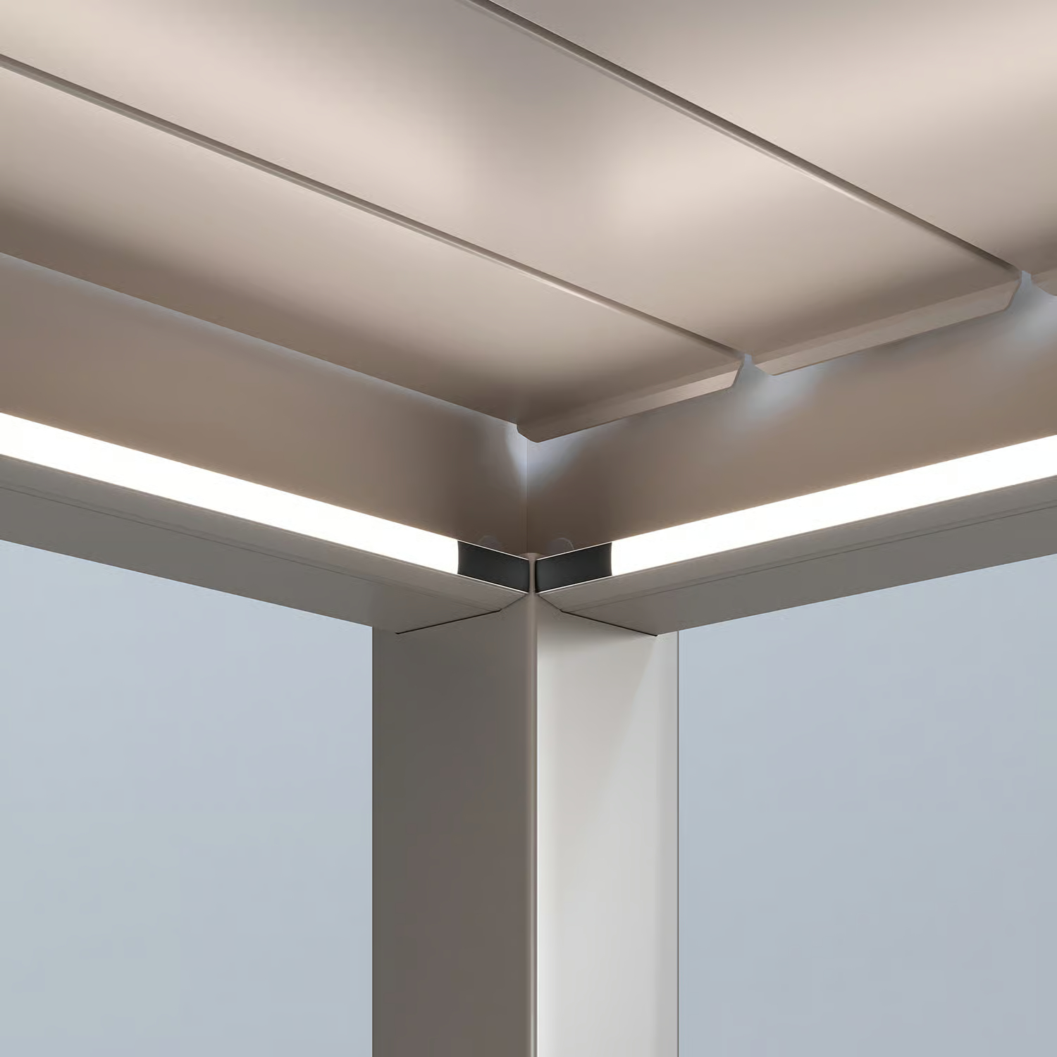 Orion Premium overkapping - E-LED - 300x400 cm - Kiezelgrijs - met elektrisch lamellendak en LED
