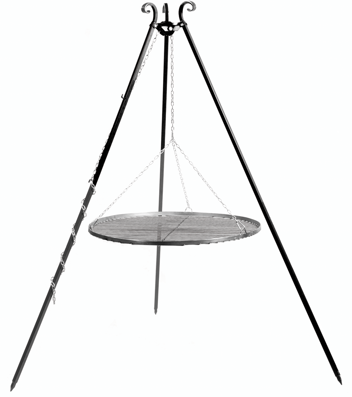 CookKing Driepoot - 180 cm - met grillrooster Ø80 cm - zwart staal CookKing Driepoot - 180 cm - met grillrooster Ø80 cm - zwart staal