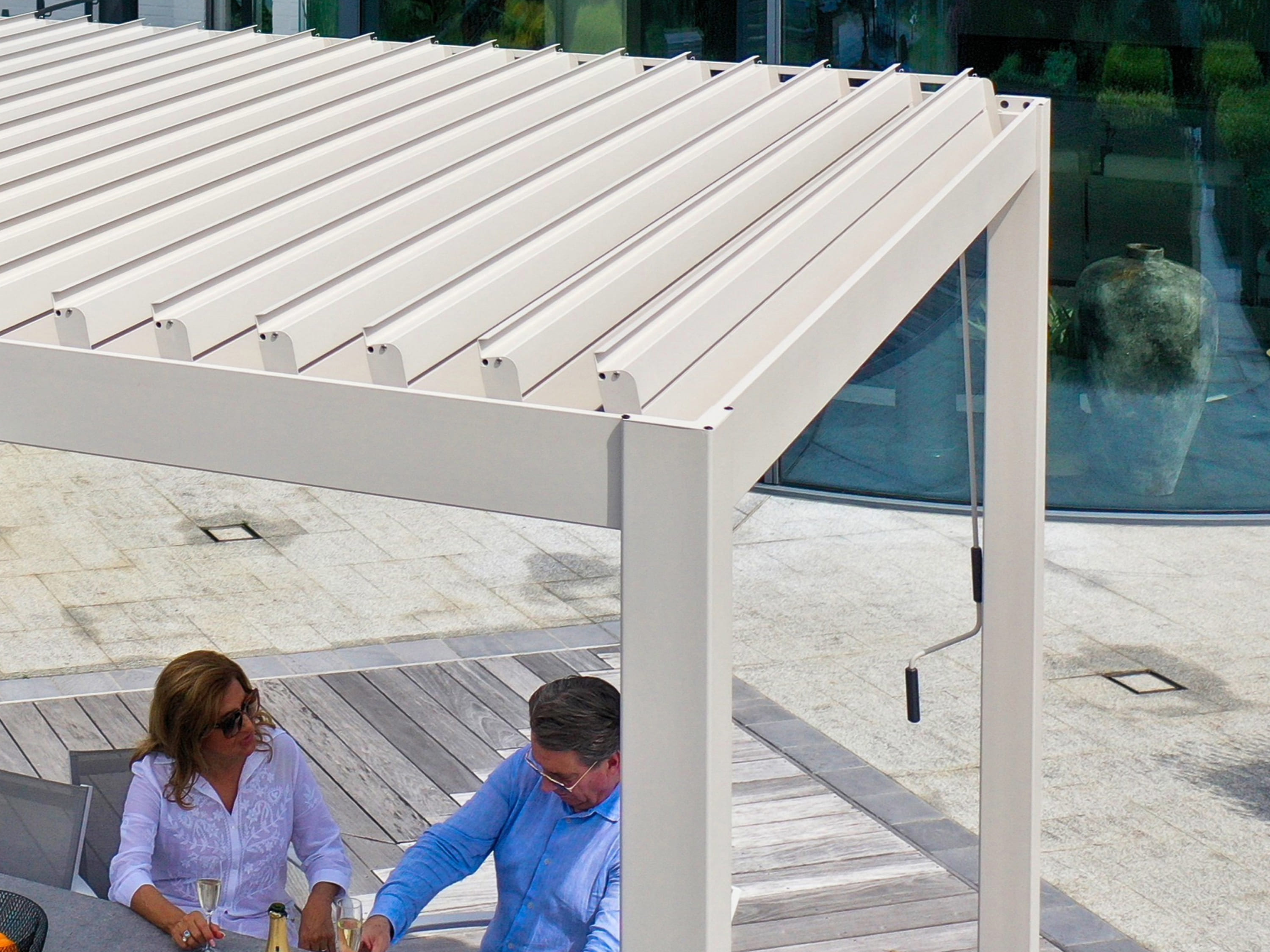 Mirador Deluxe overkapping - 300 x 600 cm - lichtgrijs