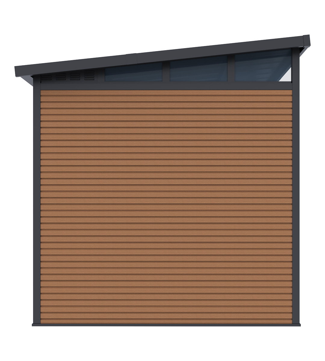 Orion tuinhuis - WPC & Aluminium - 218x218 cm - Antraciet / Wood