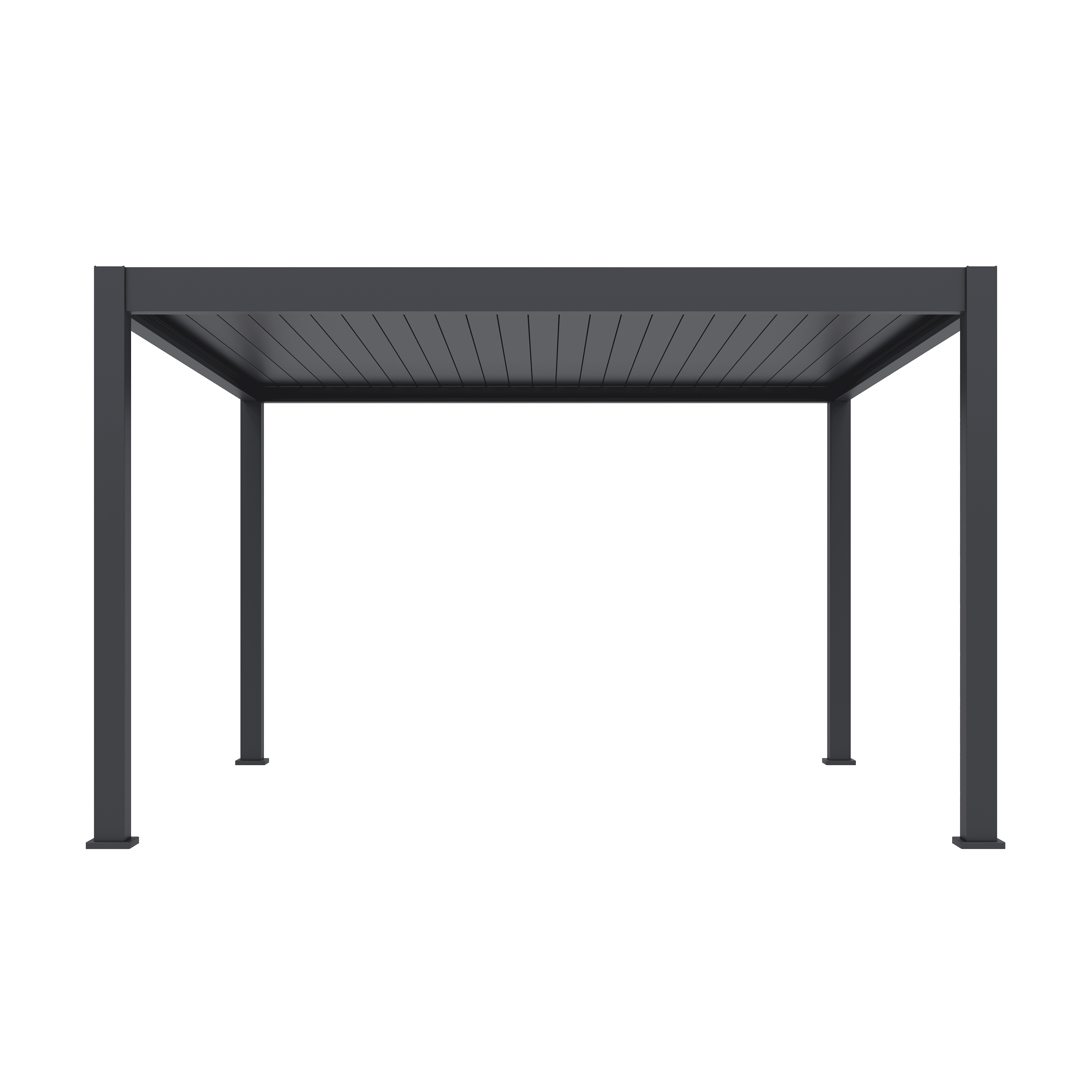 Orion Premium overkapping - E-LED - 400x400 cm - Antraciet - met elektrisch lamellendak en LED