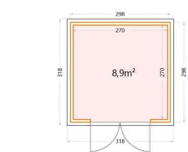 Telluria Classico 3030 tuinhuis - 298 x 298 cm - wit