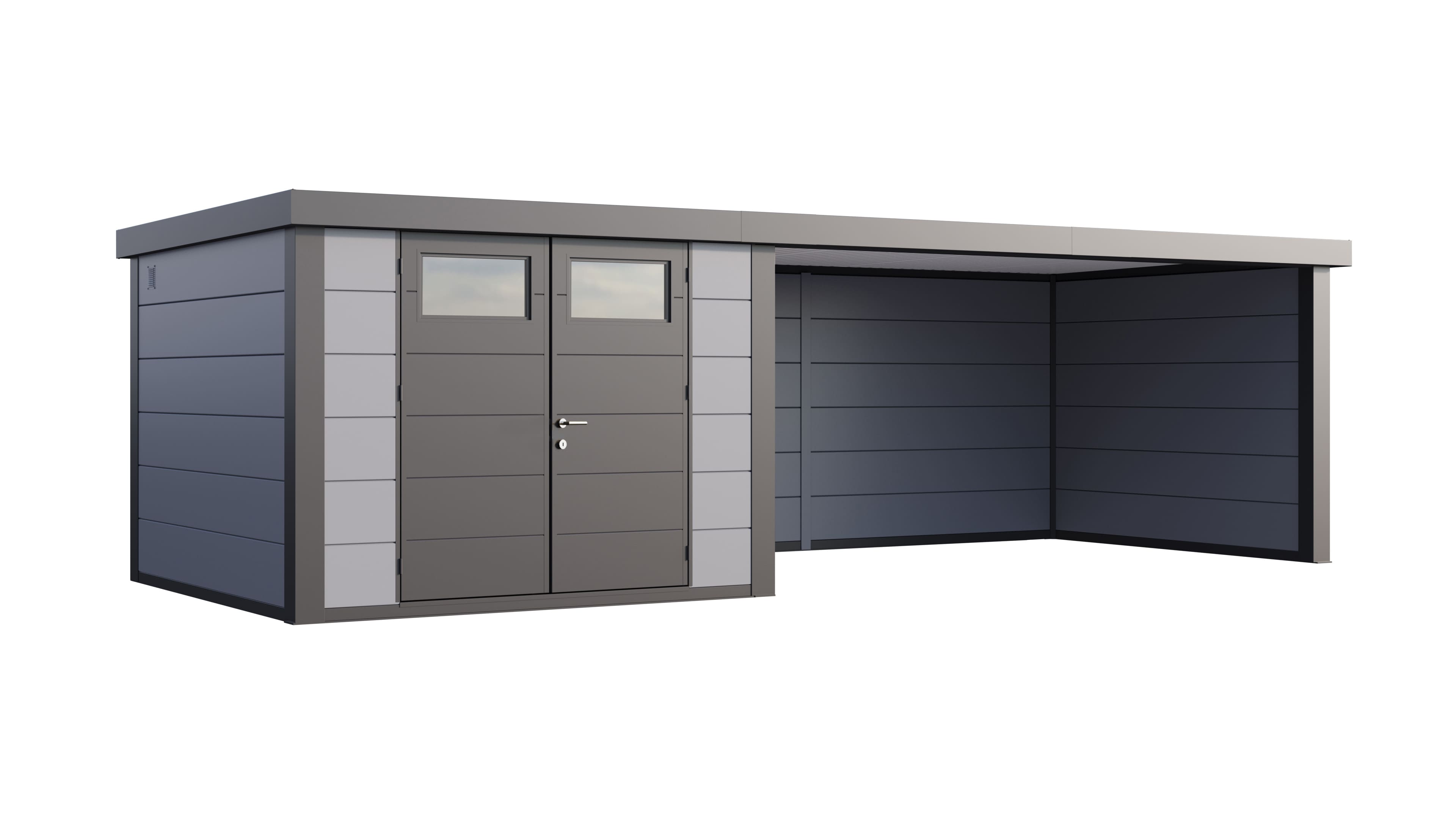 Telluria Classico 3030 tuinhuis inclusief dichte lounge - 762 x 298 cm - lichtgrijs/antraciet