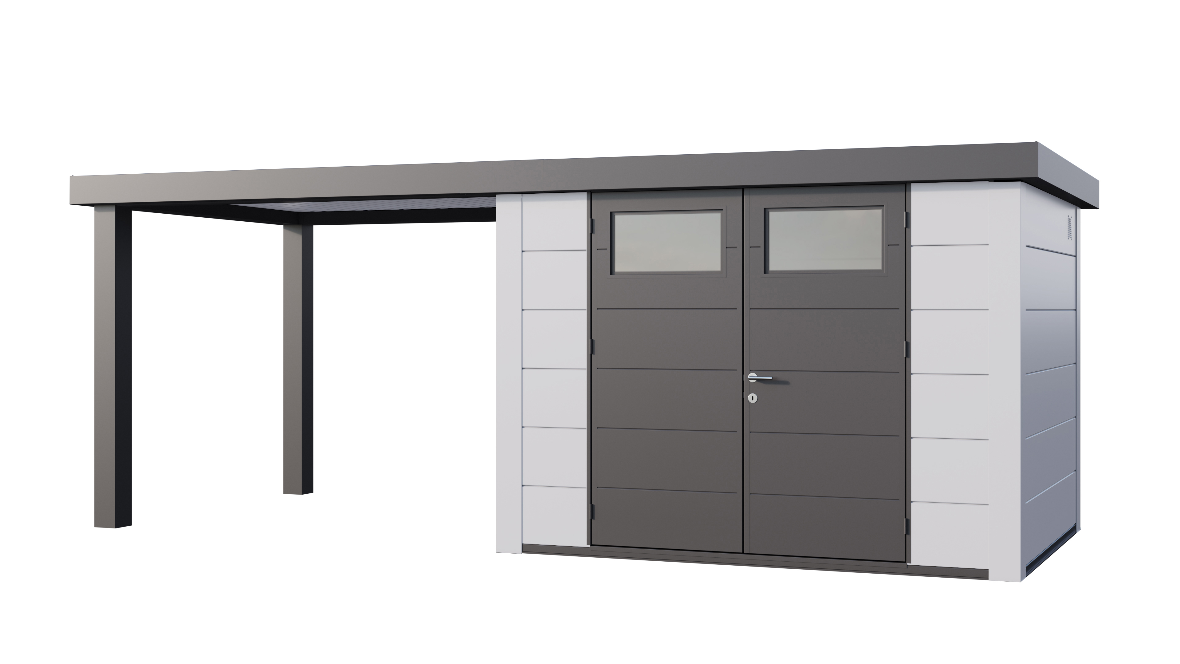 Telluria Classico 3024 tuinhuis inclusief open lounge - 582 x 238 cm - wit