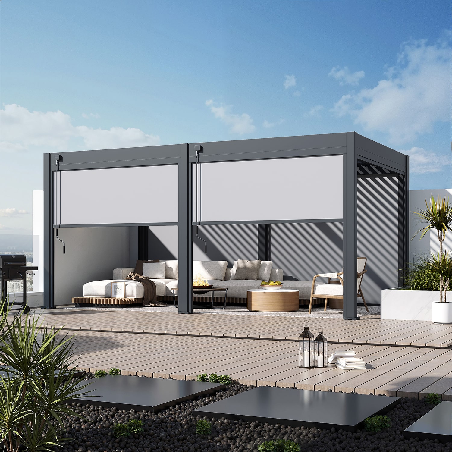 Orion windscherm - 400 cm - Antraciet