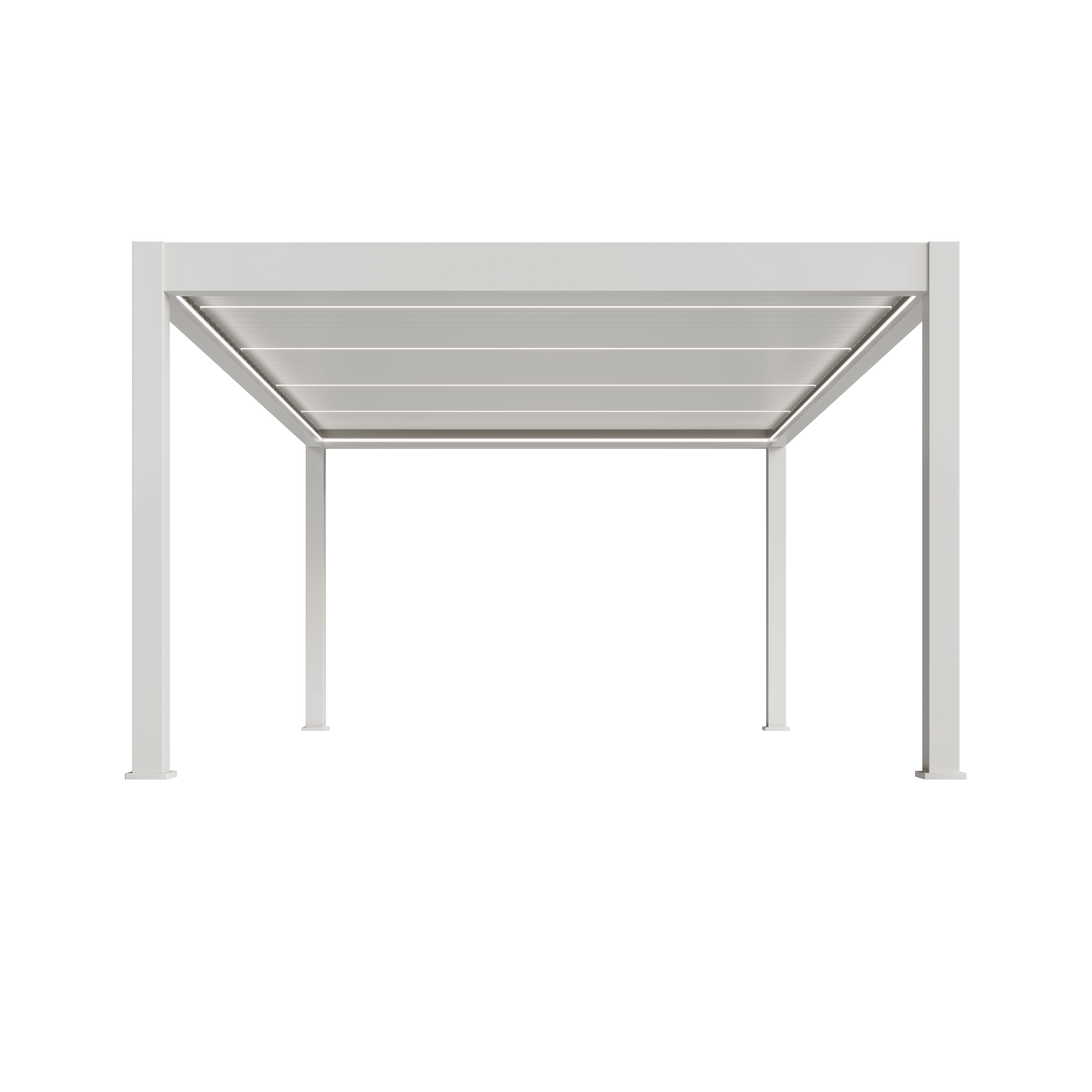 Orion Prestige overkapping - E-LED - 360x530 cm - Wit - Met elektrisch lamellendak en LED