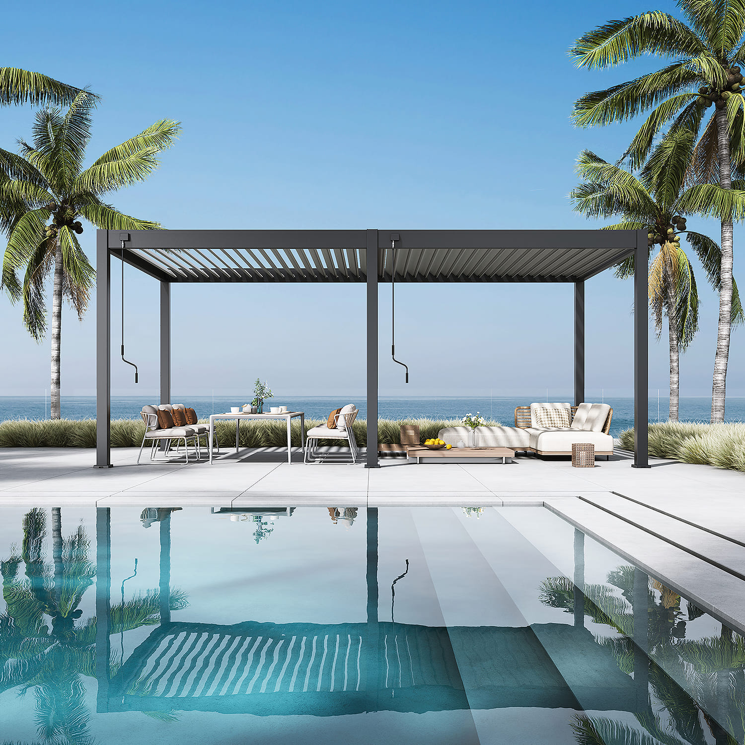 Orion Deluxe overkapping - 300x600 cm - Antraciet