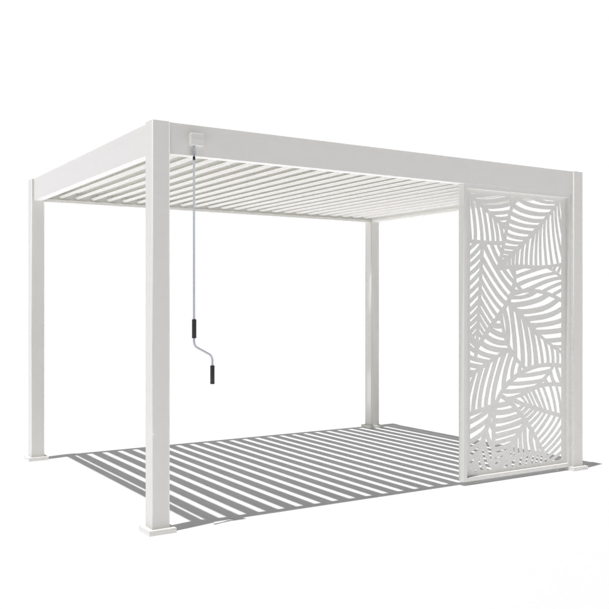 Orion shutterpaneel - Vast - blad-design - 123 cm - Voor 4 meter zijkant - Wit