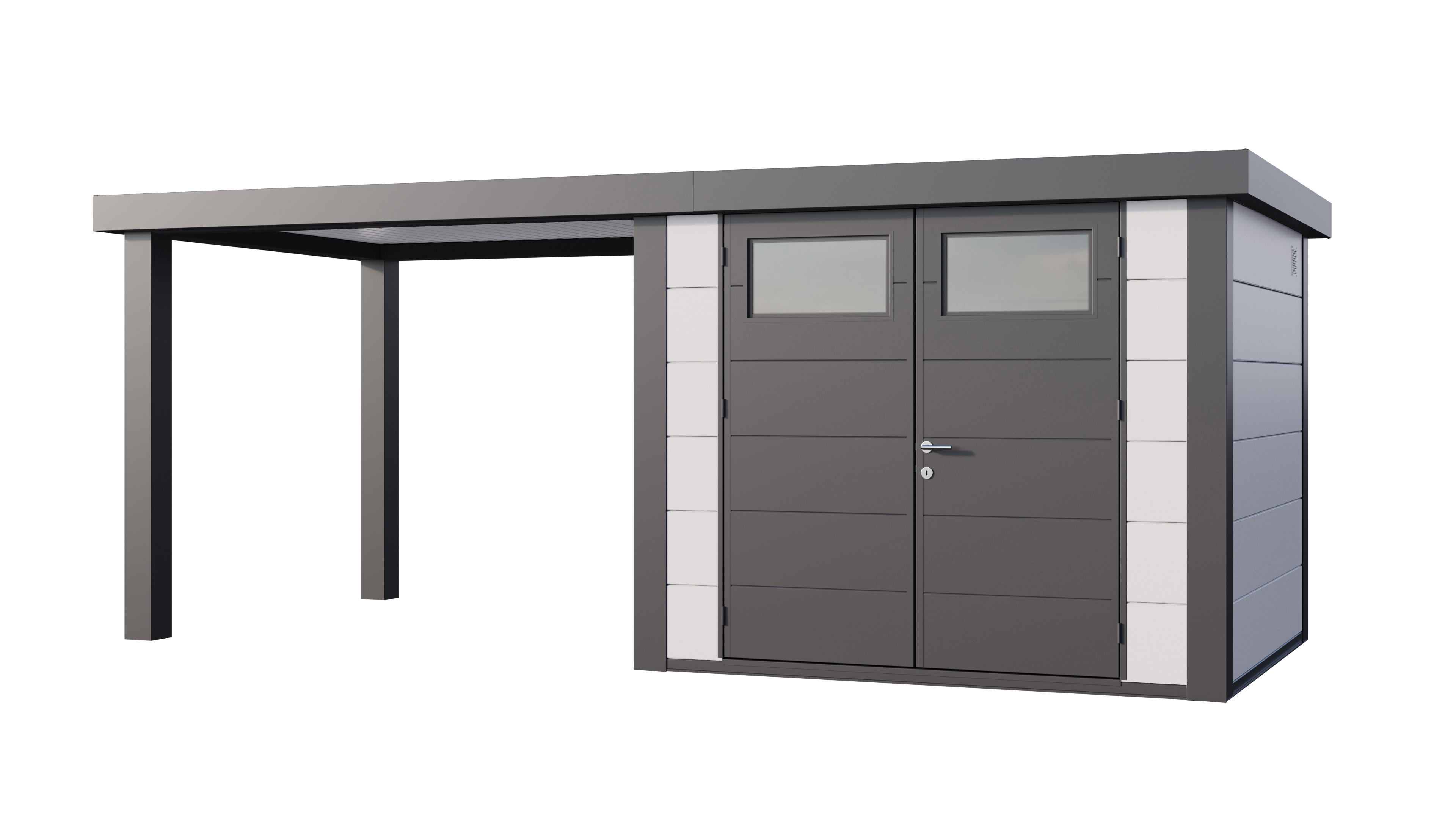 Telluria Classico 2724 tuinhuis inclusief open lounge - 552 x 238 cm - wit/antraciet Telluria Classico 2724 tuinhuis inclusief open lounge - 552 x 238 cm - wit/antraciet