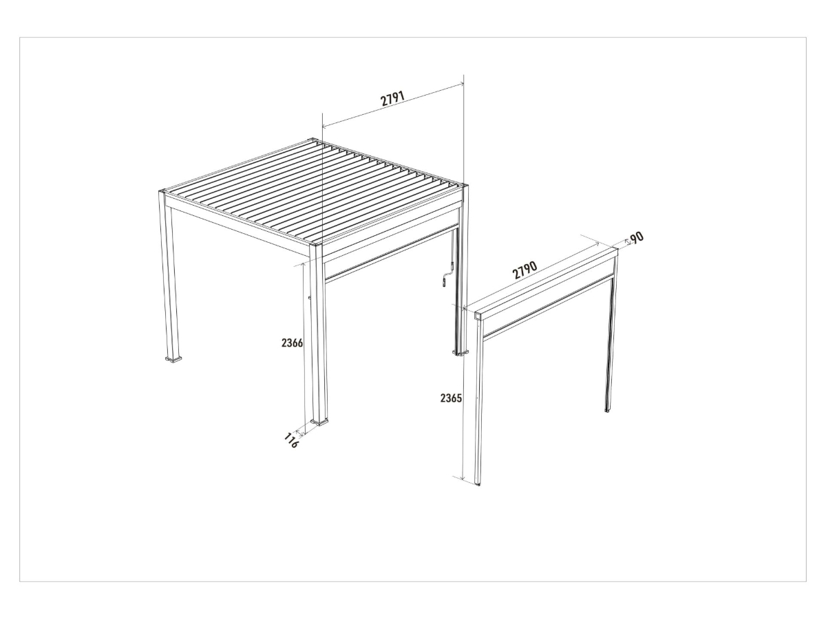 Orion windscherm - 300 cm - Kiezelgrijs 