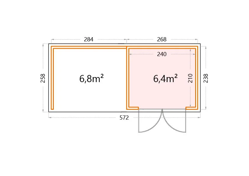 Telluria Classico 2724 tuinhuis inclusief dichte lounge - 552 x 238 cm - wit