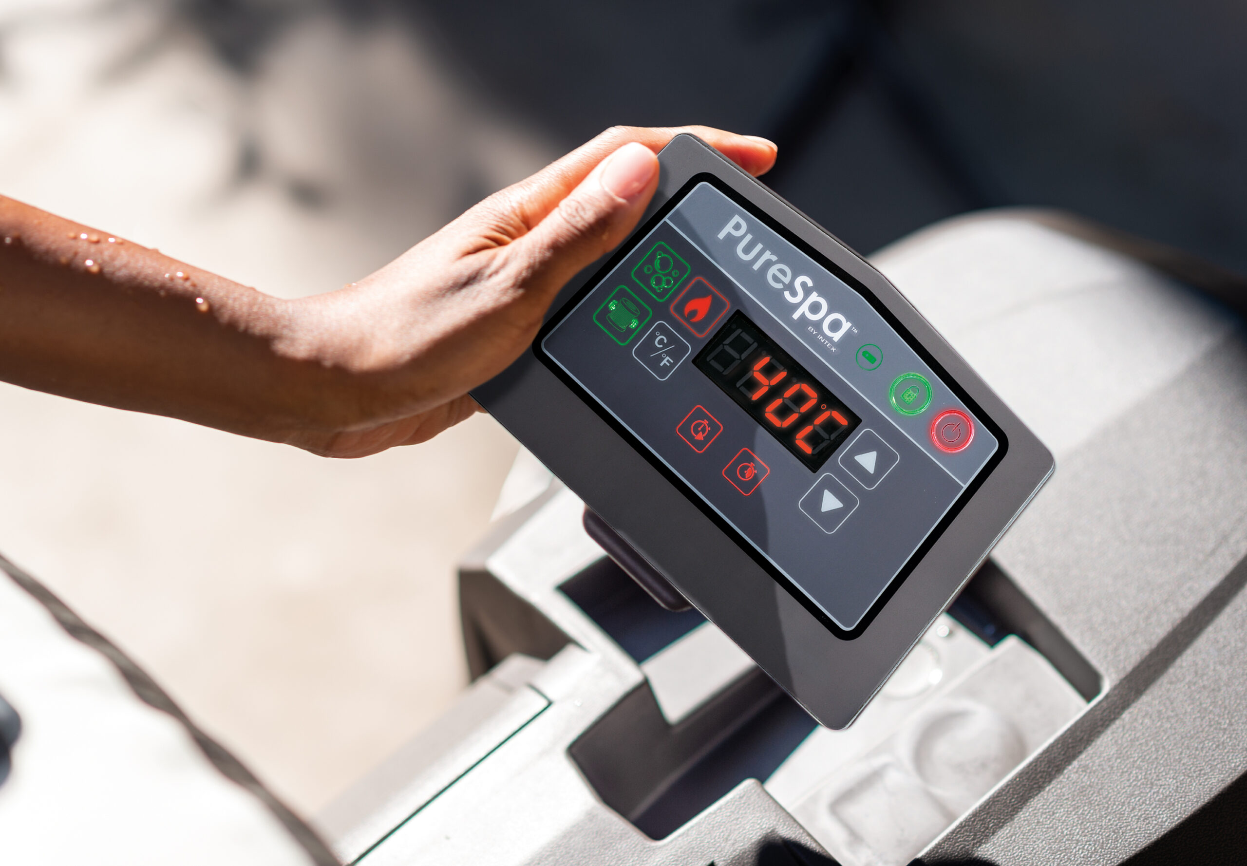 Intex PureSpa Greywood Deluxe opblaasbare spa – 4 persoons