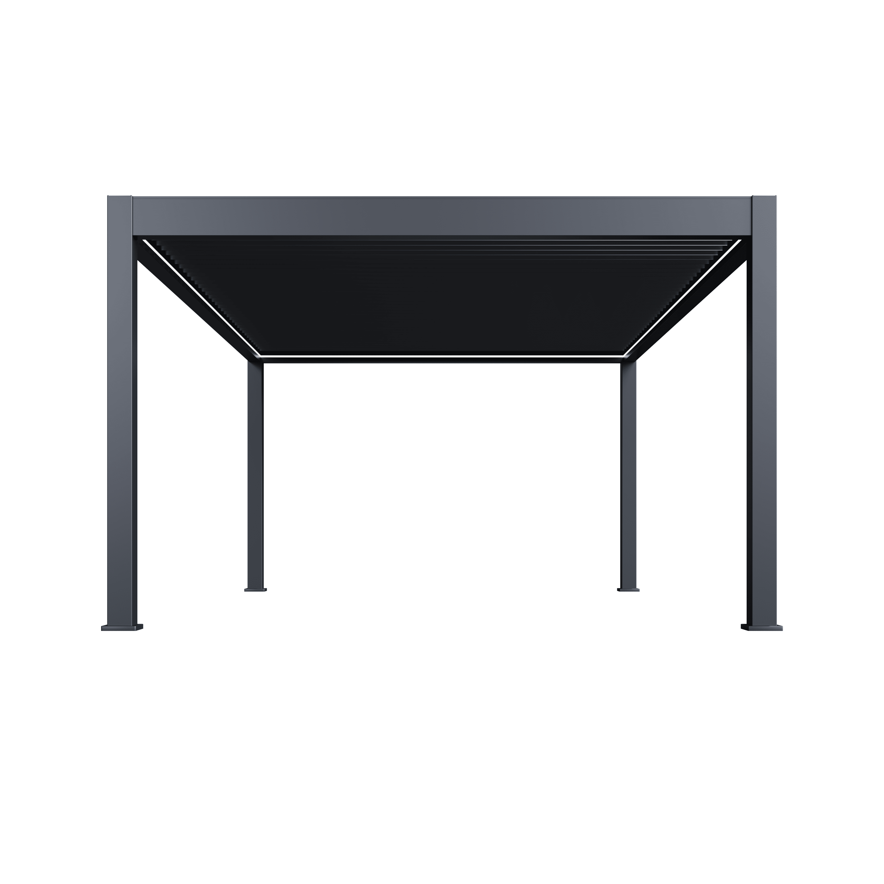 Orion Prestige overkapping - E-LED - 360x600 cm - Antraciet - Met elektrisch lamellendak en LED