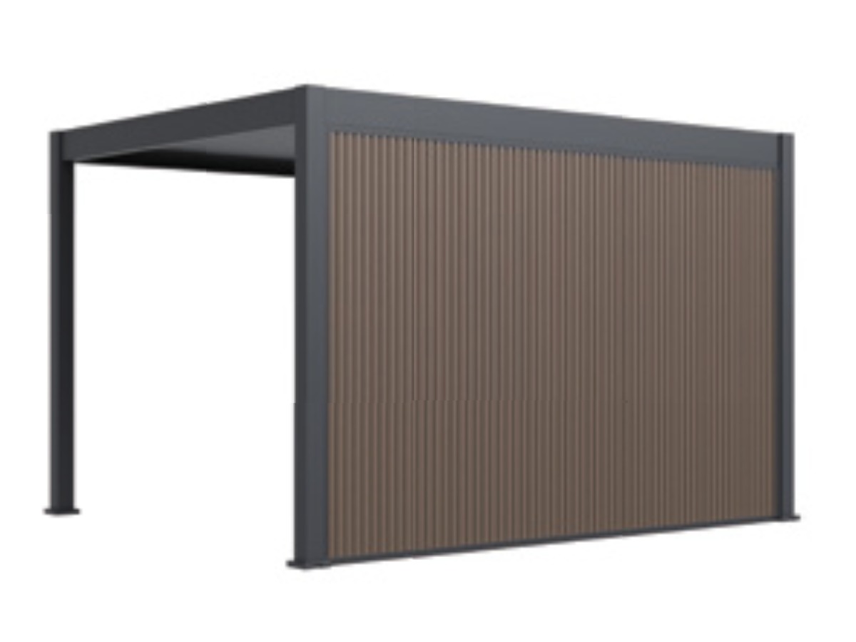 Orion composietwand - 300x236 cm - Voor 3m kant - Wit/Teak