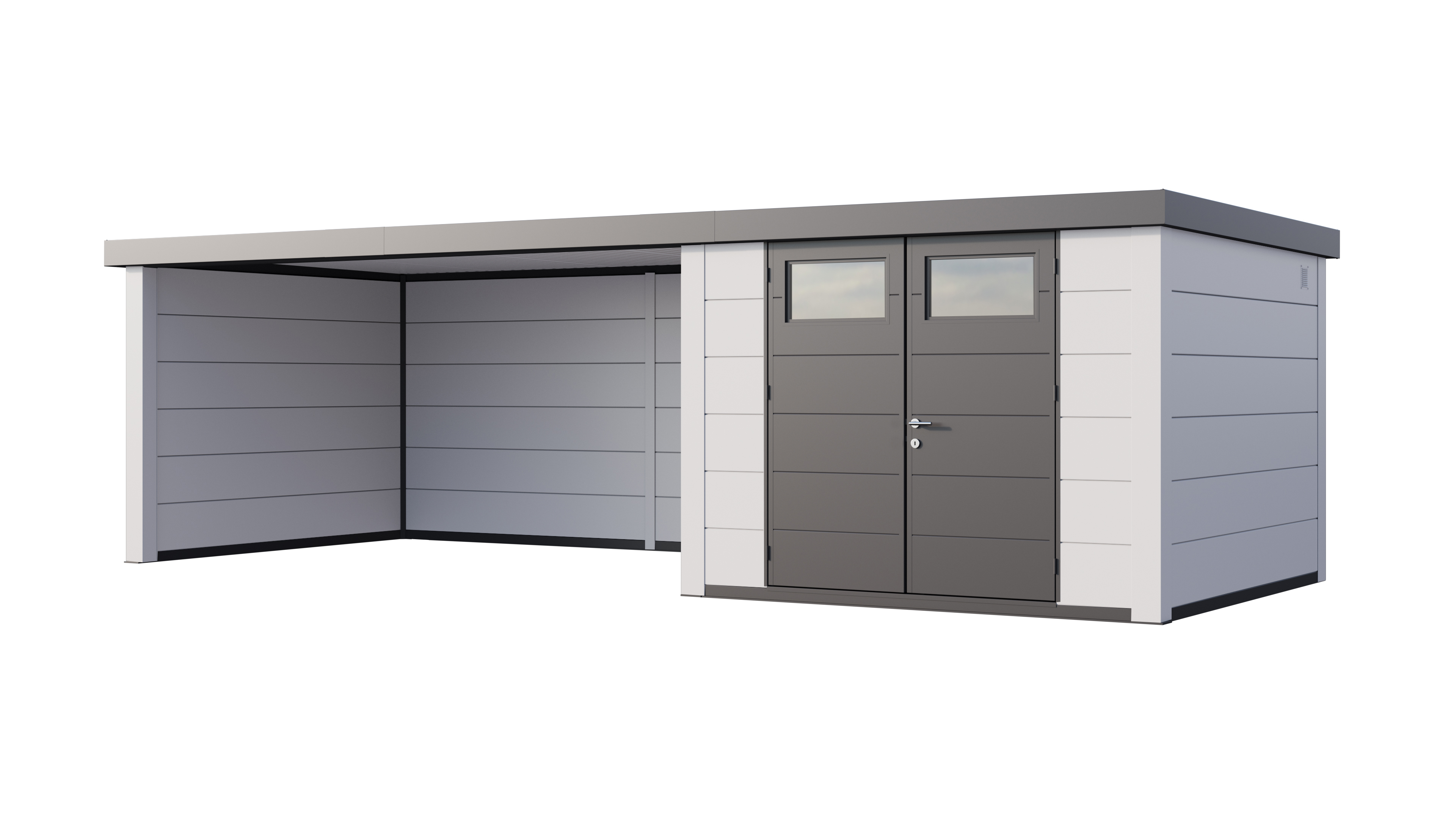 Telluria Classico 3330 tuinhuis - Inclusief dichte lounge links - 792 x 298 cm - wit